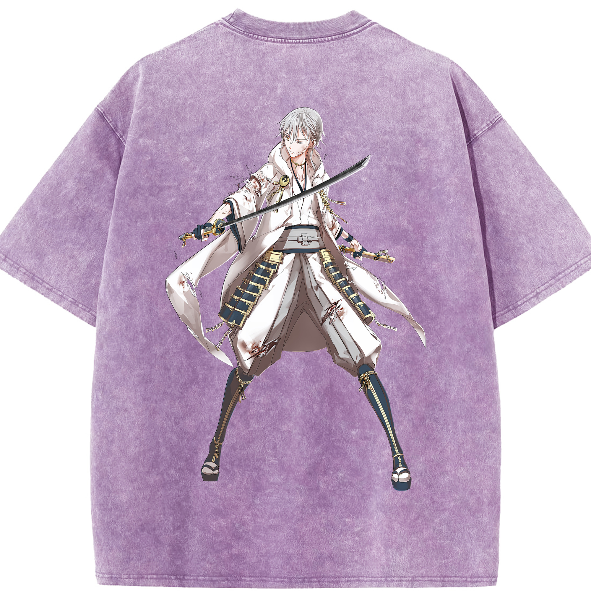 （画像用） 刀剣乱舞 Touken Ranbu 綿100% ヴィンテージ風 半袖Tシャツ（背面プリント）
