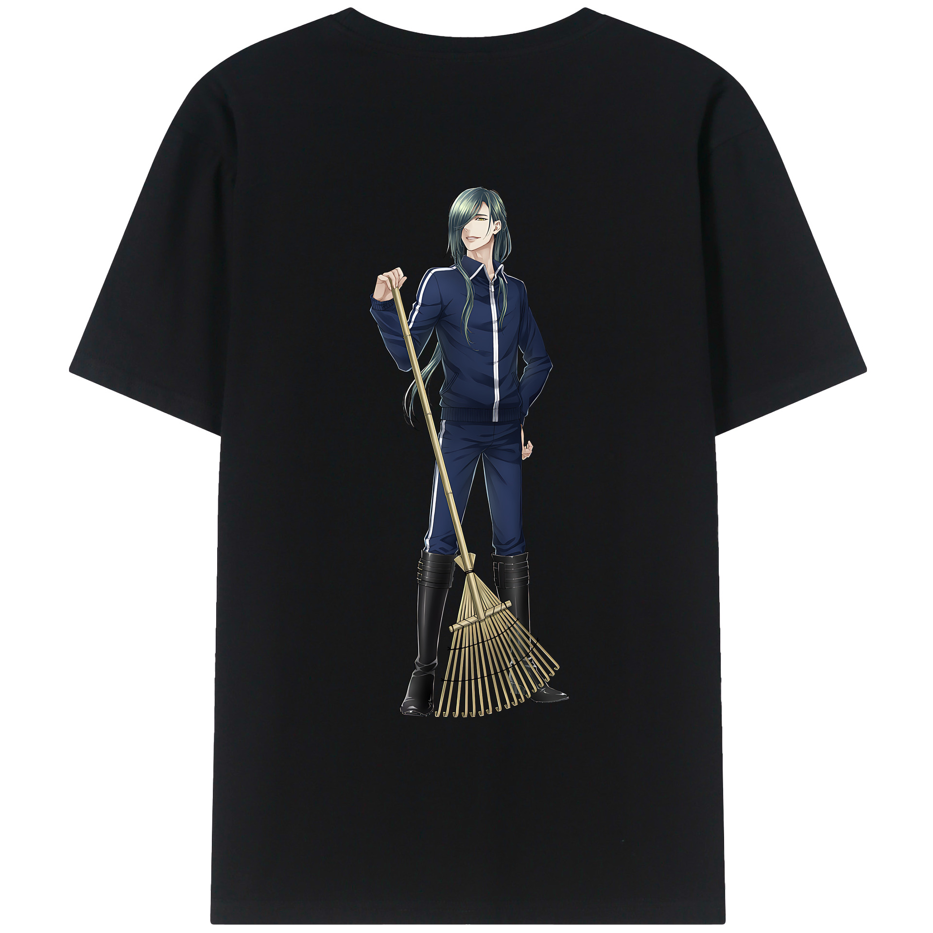 （画像用） 刀剣乱舞 Touken Ranbu 綿100％ メンズ半袖Tシャツ（バックプリント） 通気性