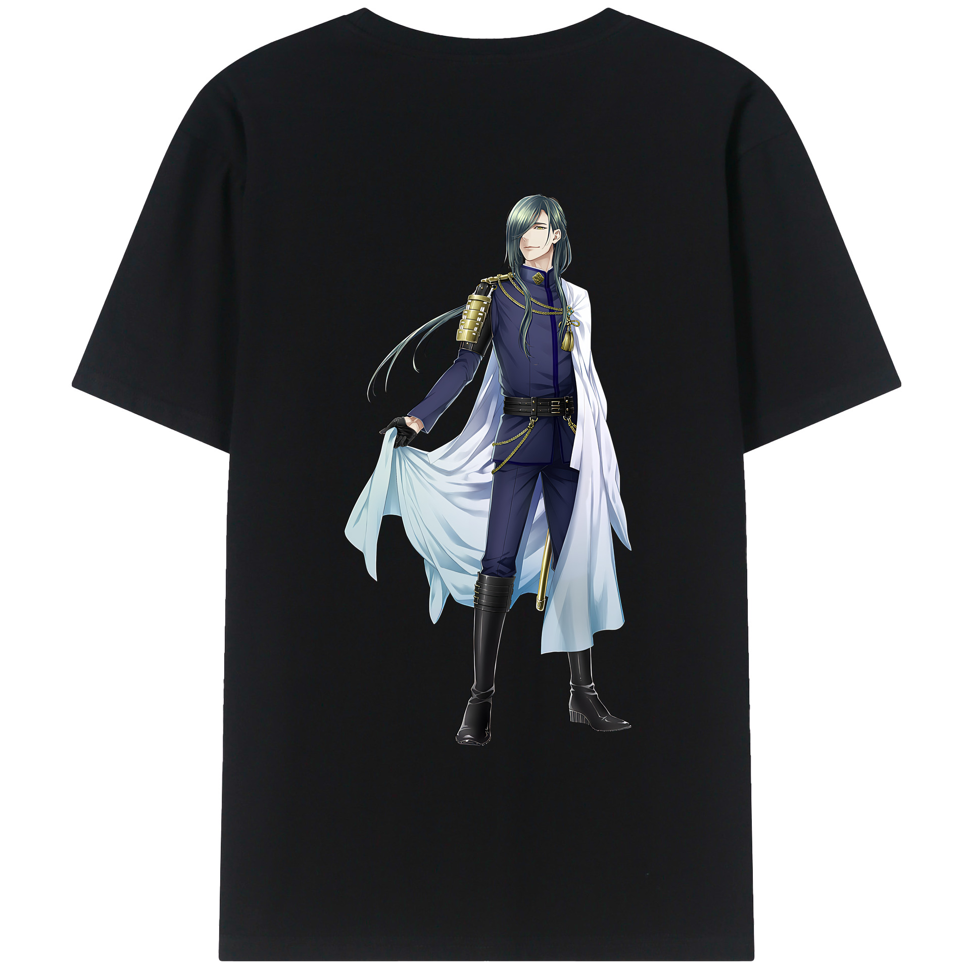 （画像用） 刀剣乱舞 Touken Ranbu 綿100％ メンズ半袖Tシャツ（バックプリント） 通気性