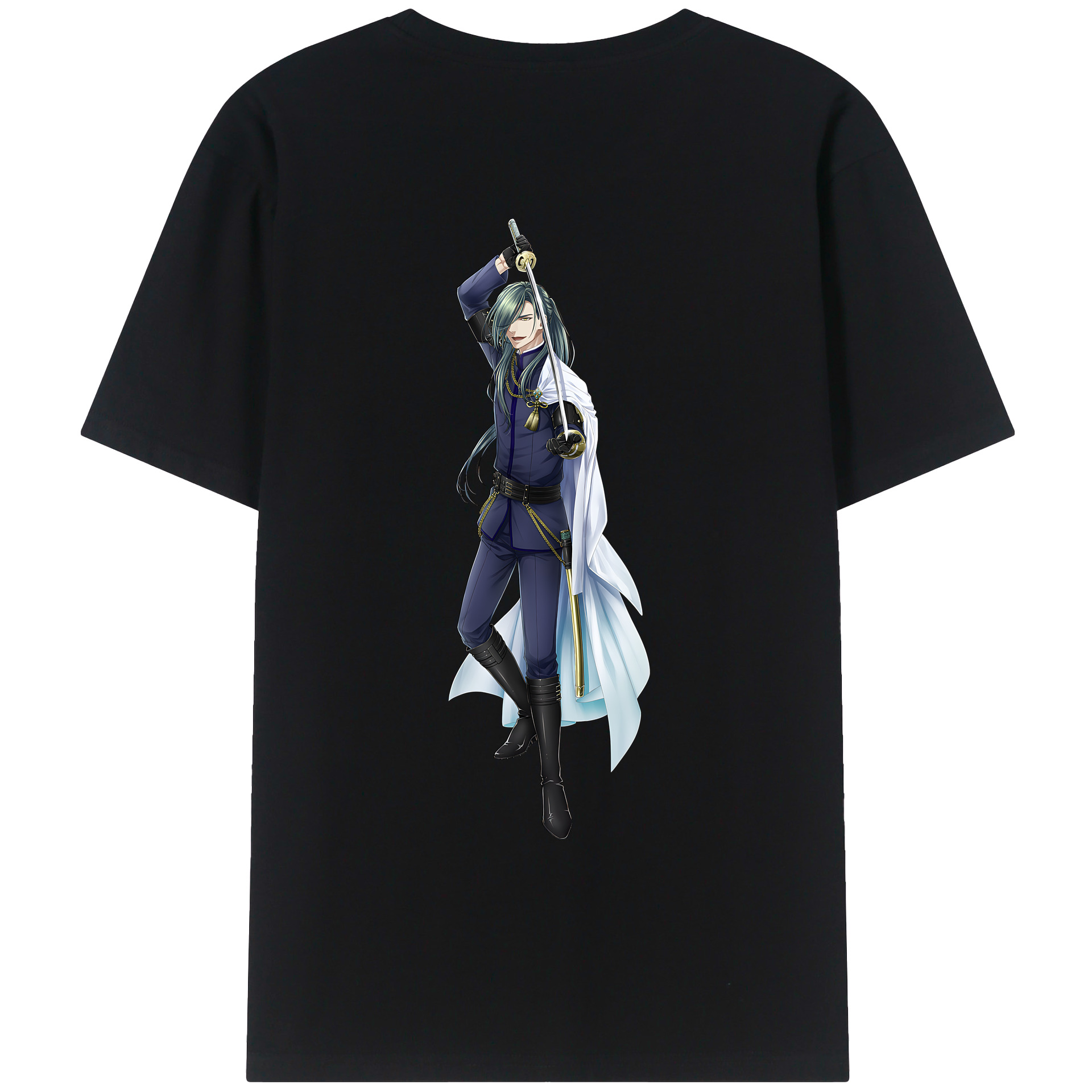（画像用） 刀剣乱舞 Touken Ranbu 綿100％ メンズ半袖Tシャツ（バックプリント） 通気性