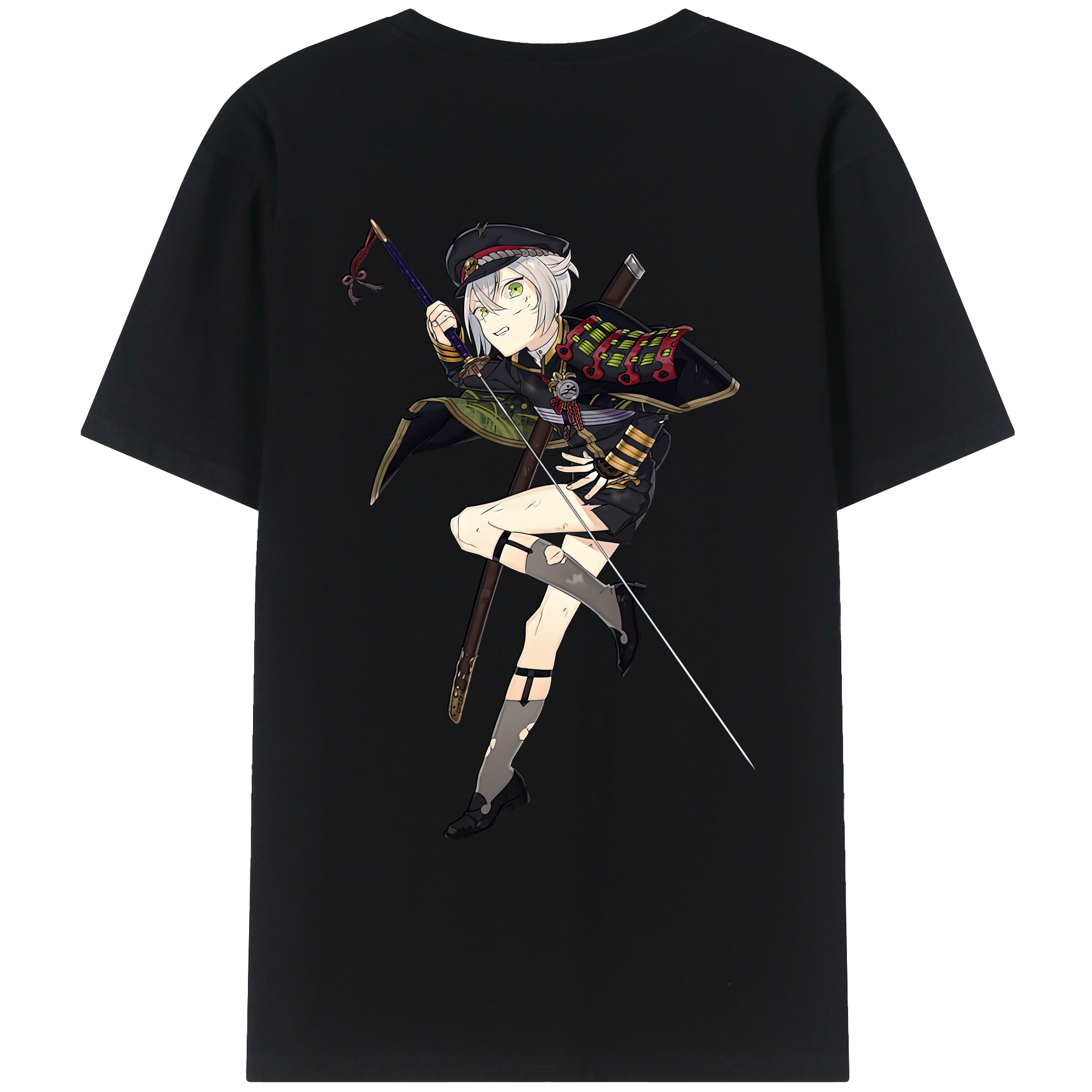 （画像用） 刀剣乱舞 Touken Ranbu 綿100％ メンズ半袖Tシャツ（バックプリント） 通気性