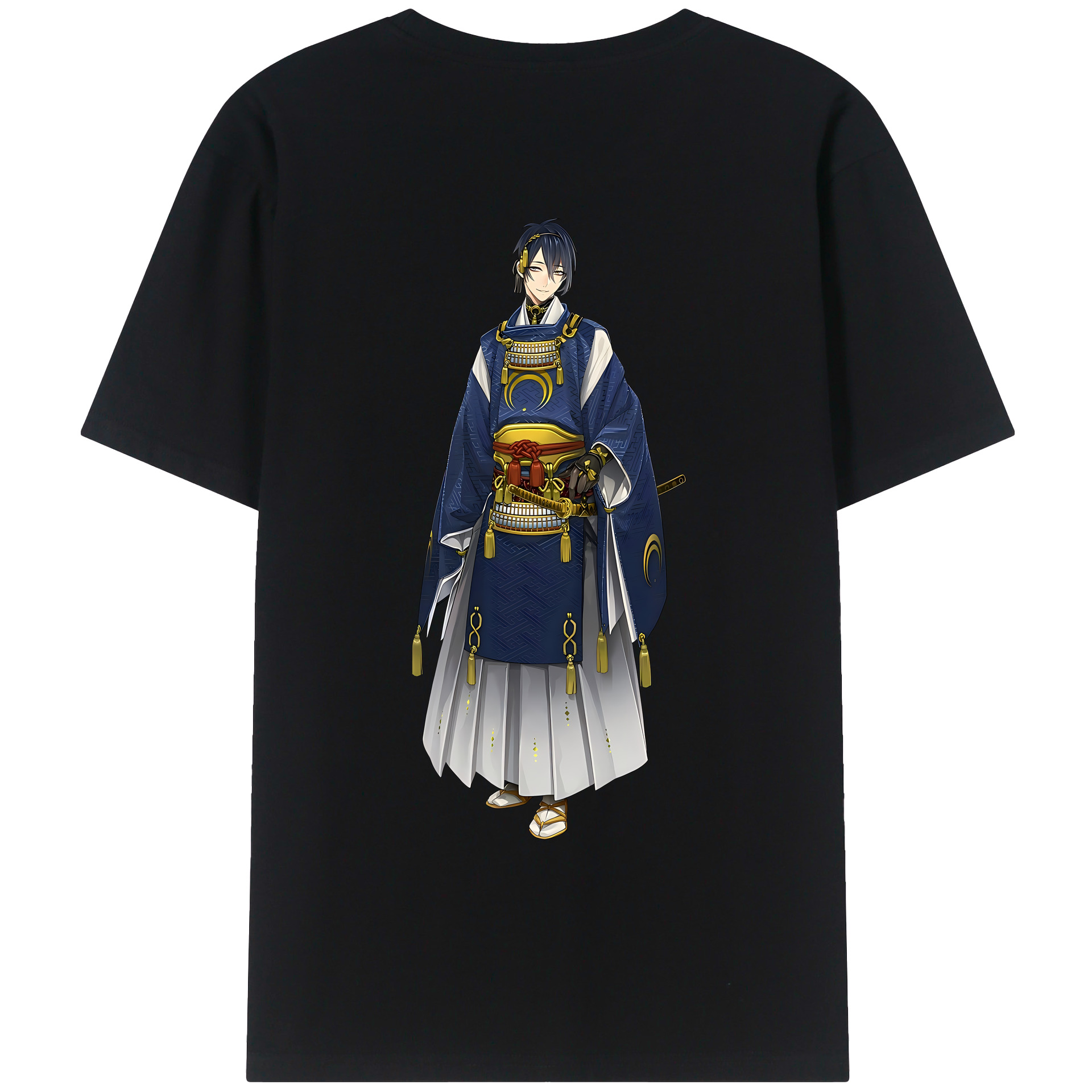 （画像用） 刀剣乱舞 Touken Ranbu 綿100％ メンズ半袖Tシャツ（バックプリント） 通気性