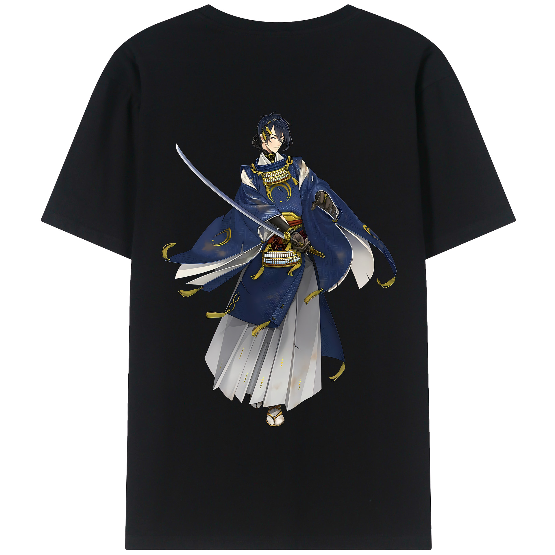 （画像用） 刀剣乱舞 Touken Ranbu 綿100％ メンズ半袖Tシャツ（バックプリント） 通気性