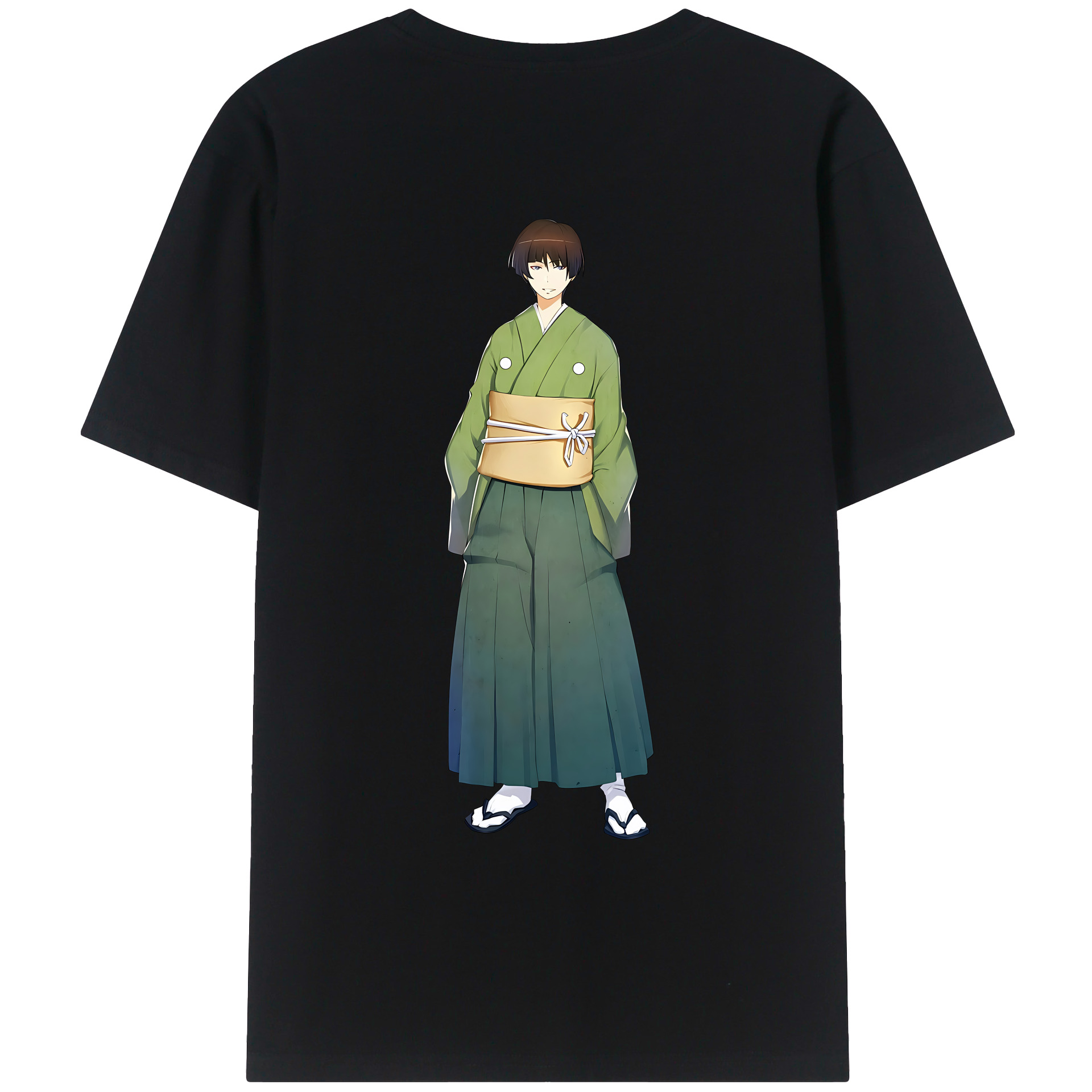 （画像用） 刀剣乱舞 Touken Ranbu 綿100％ メンズ半袖Tシャツ（バックプリント） 通気性