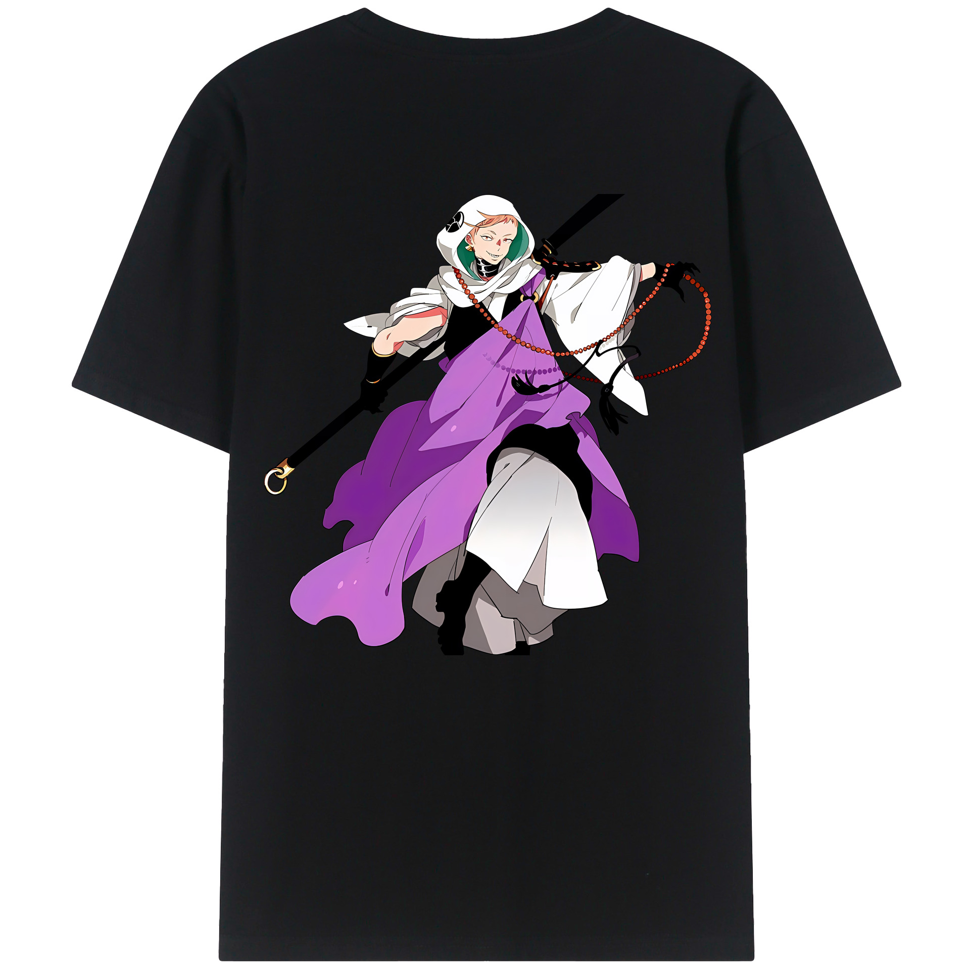 （画像用） 刀剣乱舞 Touken Ranbu 綿100％ メンズ半袖Tシャツ（バックプリント） 通気性