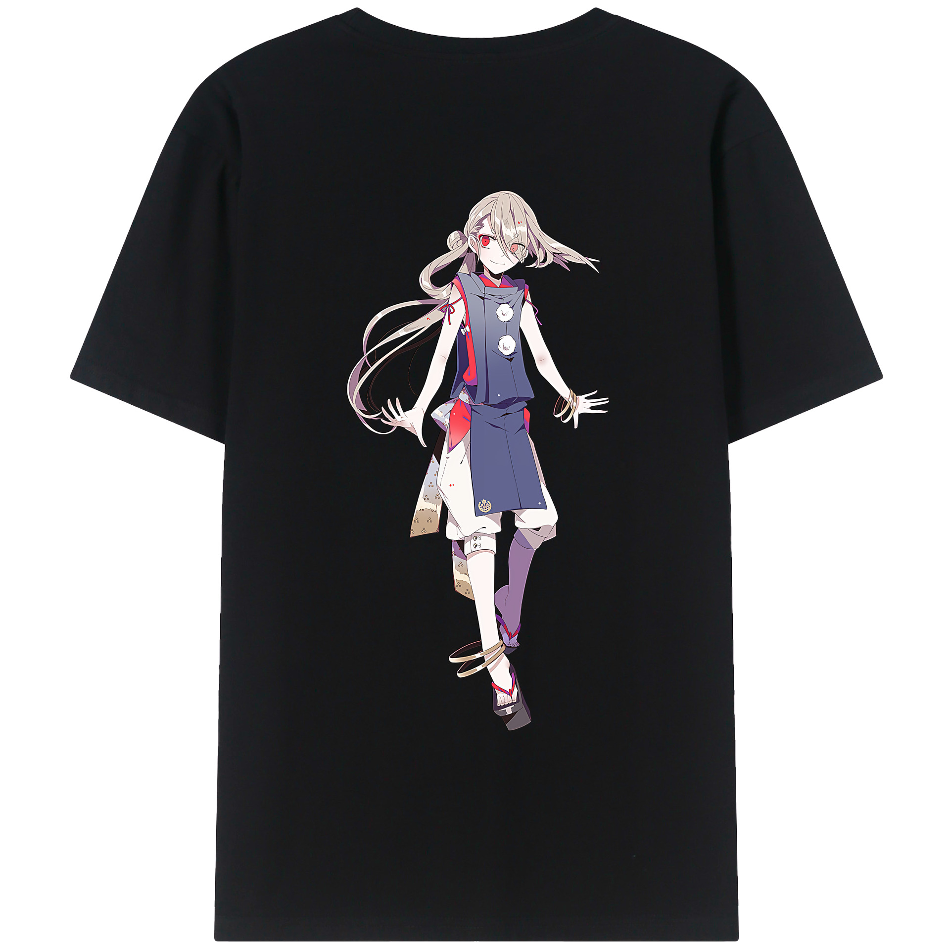 （画像用） 刀剣乱舞 Touken Ranbu 綿100％ メンズ半袖Tシャツ（バックプリント） 通気性