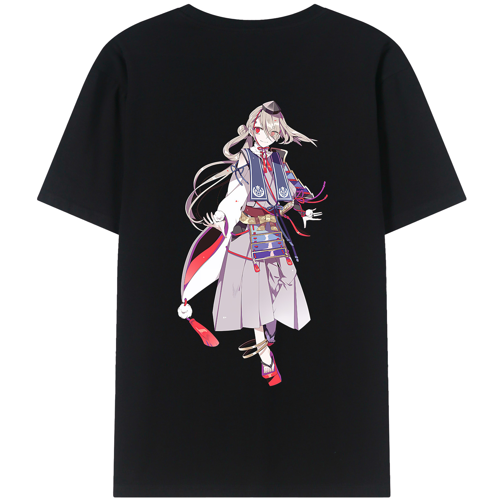 （画像用） 刀剣乱舞 Touken Ranbu 綿100％ メンズ半袖Tシャツ（バックプリント） 通気性