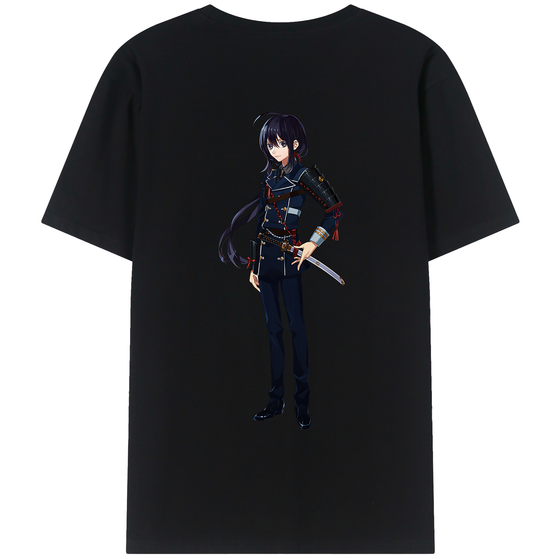 （画像用） 刀剣乱舞 Touken Ranbu 綿100％ メンズ半袖Tシャツ（バックプリント） 通気性
