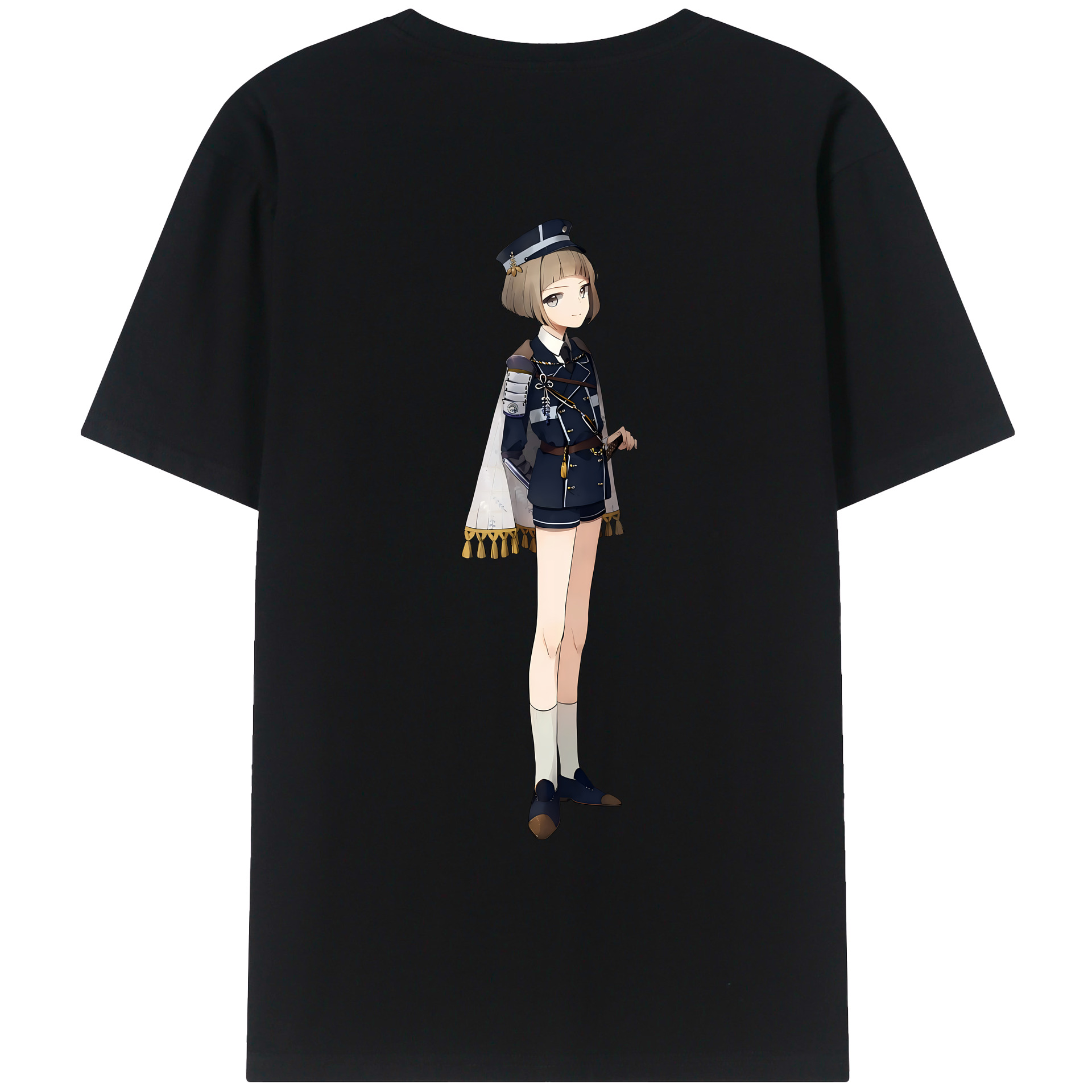 （画像用） 刀剣乱舞 Touken Ranbu 綿100％ メンズ半袖Tシャツ（バックプリント） 通気性