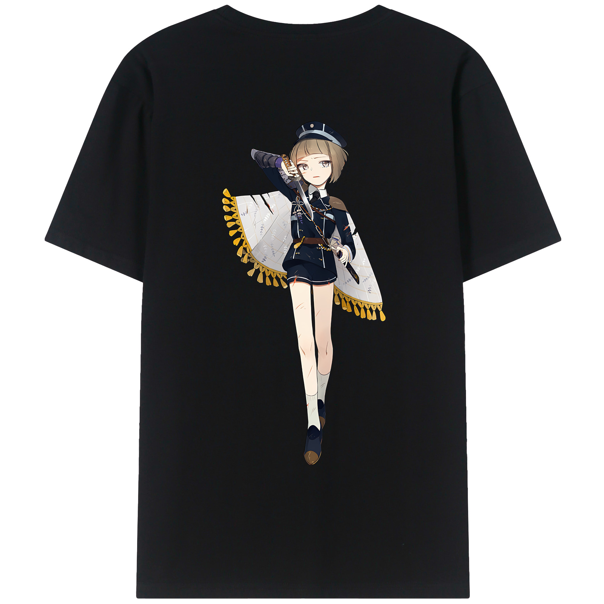 （画像用） 刀剣乱舞 Touken Ranbu 綿100％ メンズ半袖Tシャツ（バックプリント） 通気性
