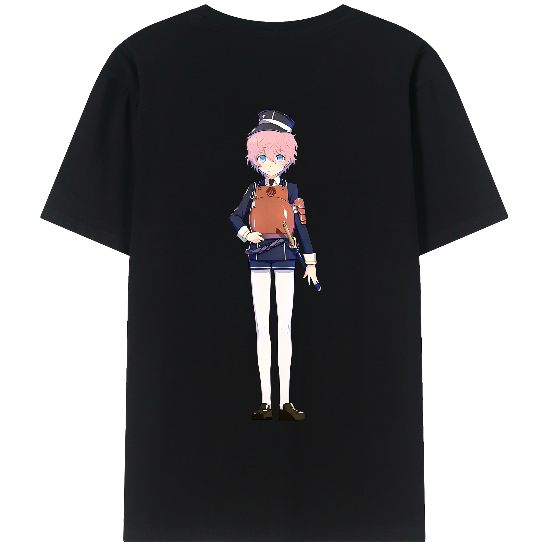 （画像用） 刀剣乱舞 Touken Ranbu 綿100％ メンズ半袖Tシャツ（バックプリント） 通気性