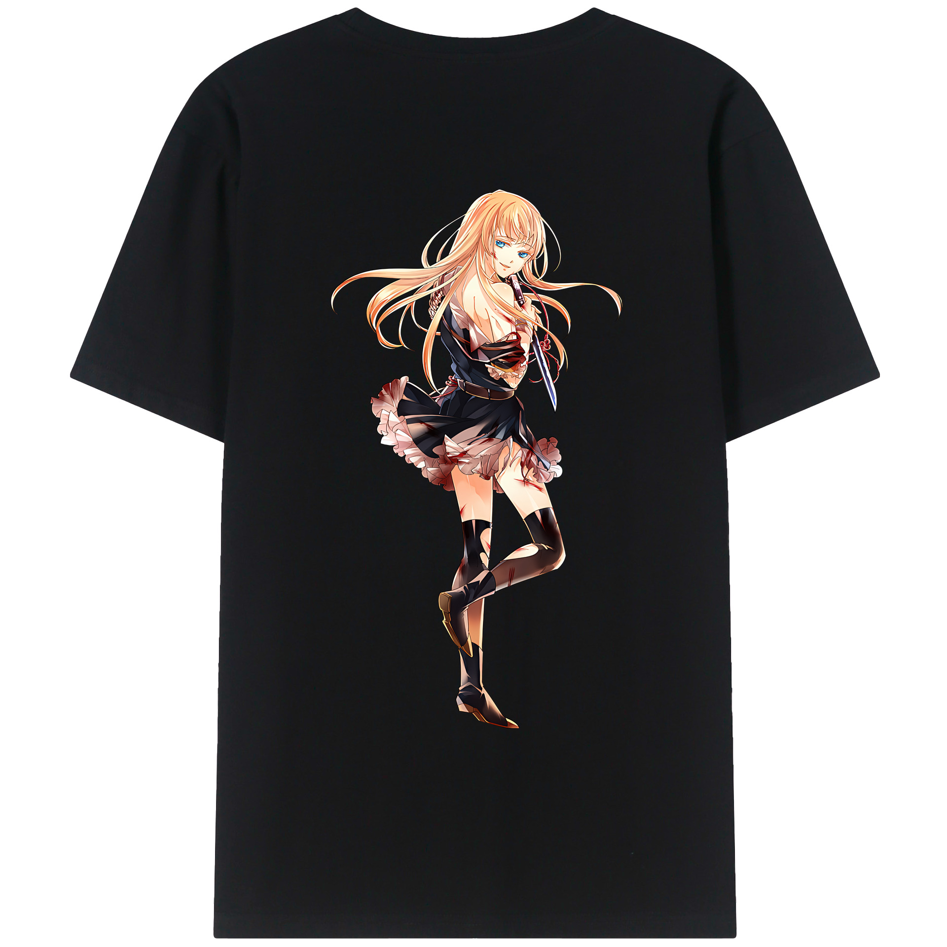 （画像用） 刀剣乱舞 Touken Ranbu 綿100％ メンズ半袖Tシャツ（バックプリント） 通気性