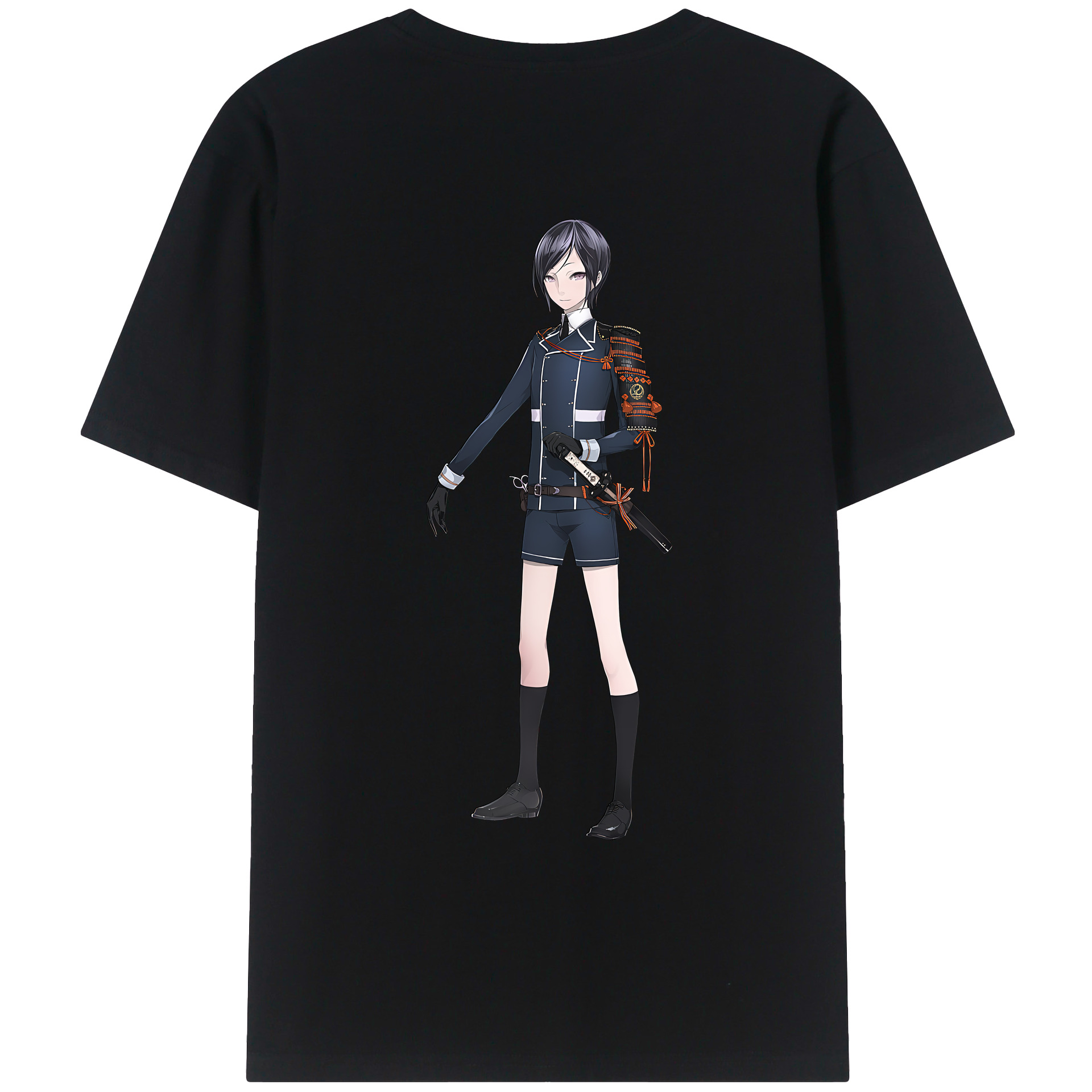 （画像用） 刀剣乱舞 Touken Ranbu 綿100％ メンズ半袖Tシャツ（バックプリント） 通気性