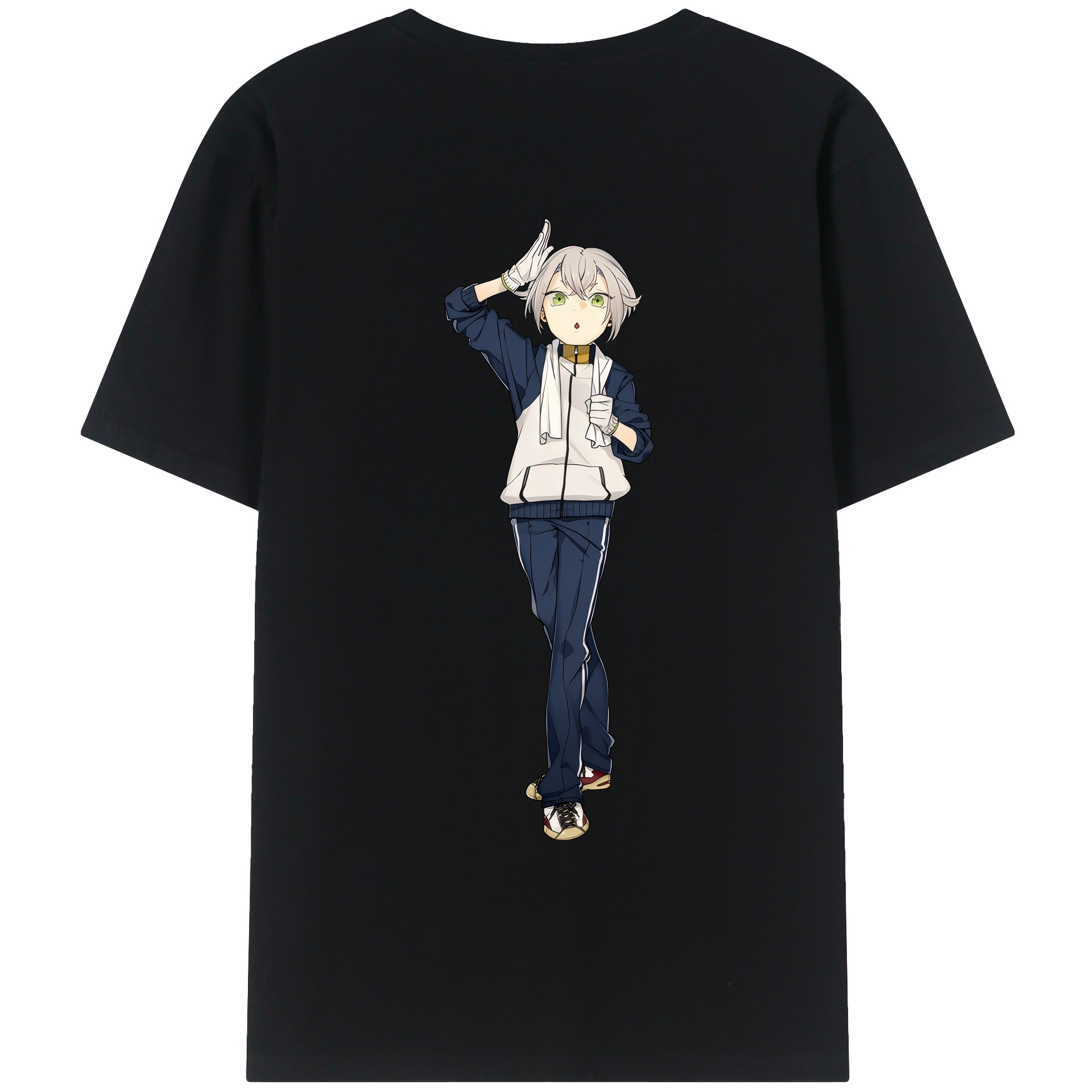 （画像用） 刀剣乱舞 Touken Ranbu 綿100％ メンズ半袖Tシャツ（バックプリント） 通気性