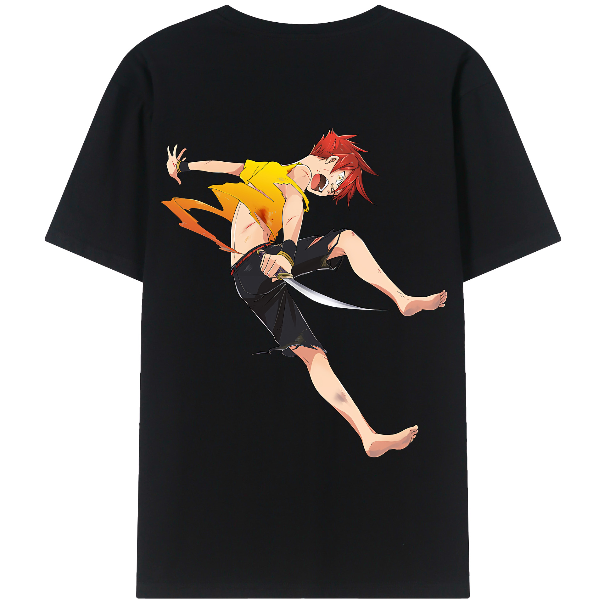 （画像用） 刀剣乱舞 Touken Ranbu 綿100％ メンズ半袖Tシャツ（バックプリント） 通気性