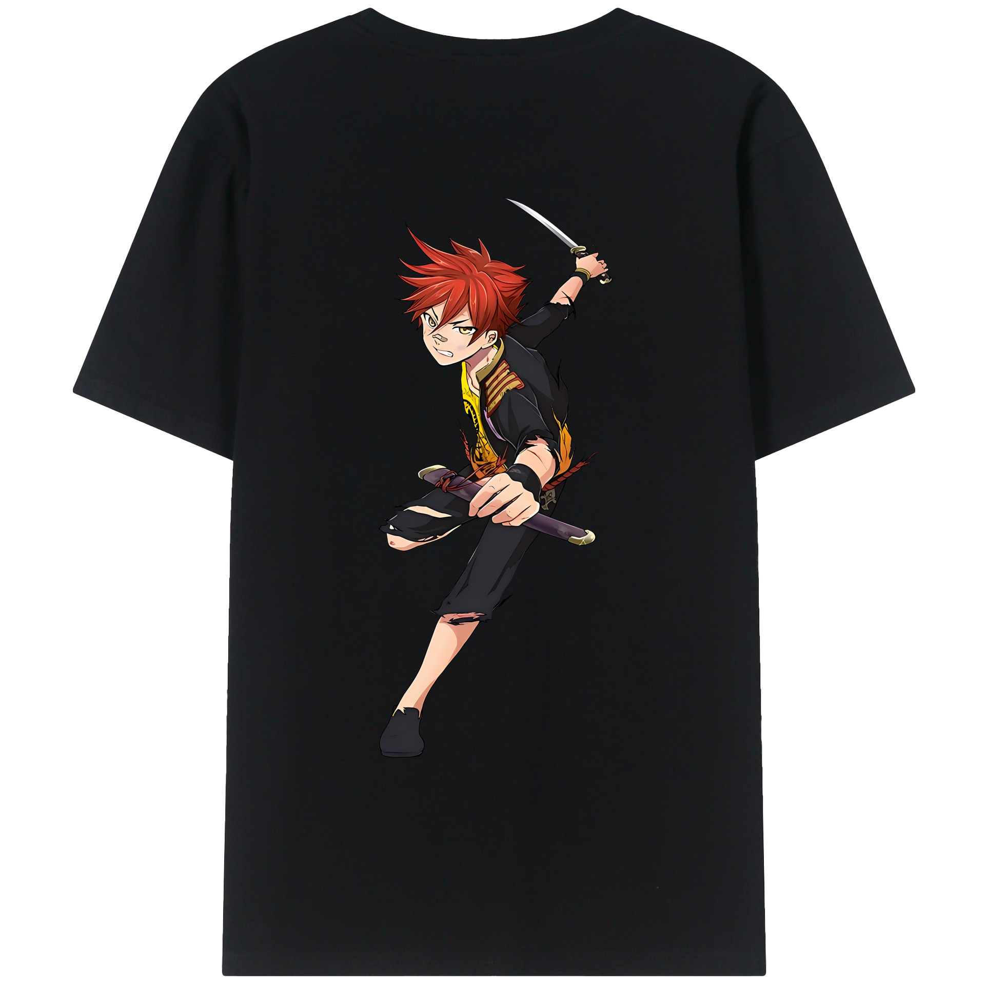 （画像用） 刀剣乱舞 Touken Ranbu 綿100％ メンズ半袖Tシャツ（バックプリント） 通気性