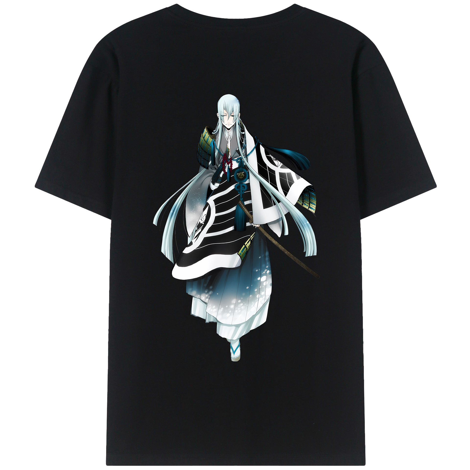 （画像用） 刀剣乱舞 Touken Ranbu 綿100％ メンズ半袖Tシャツ（バックプリント） 通気性