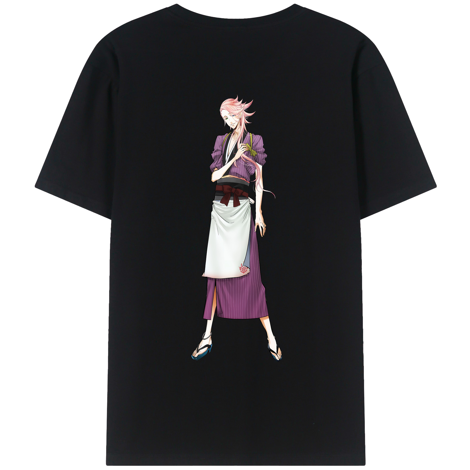 （画像用） 刀剣乱舞 Touken Ranbu 綿100％ メンズ半袖Tシャツ（バックプリント） 通気性