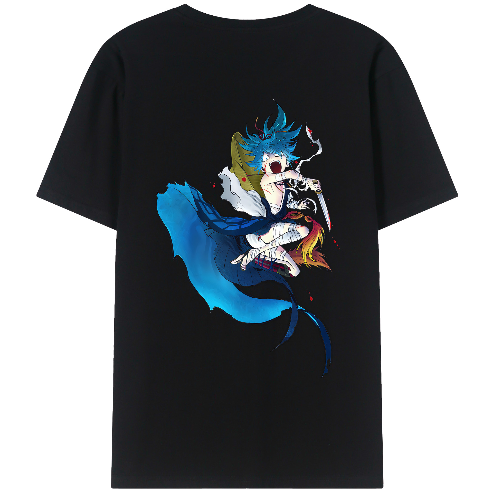 （画像用） 刀剣乱舞 Touken Ranbu 綿100％ メンズ半袖Tシャツ（バックプリント） 通気性