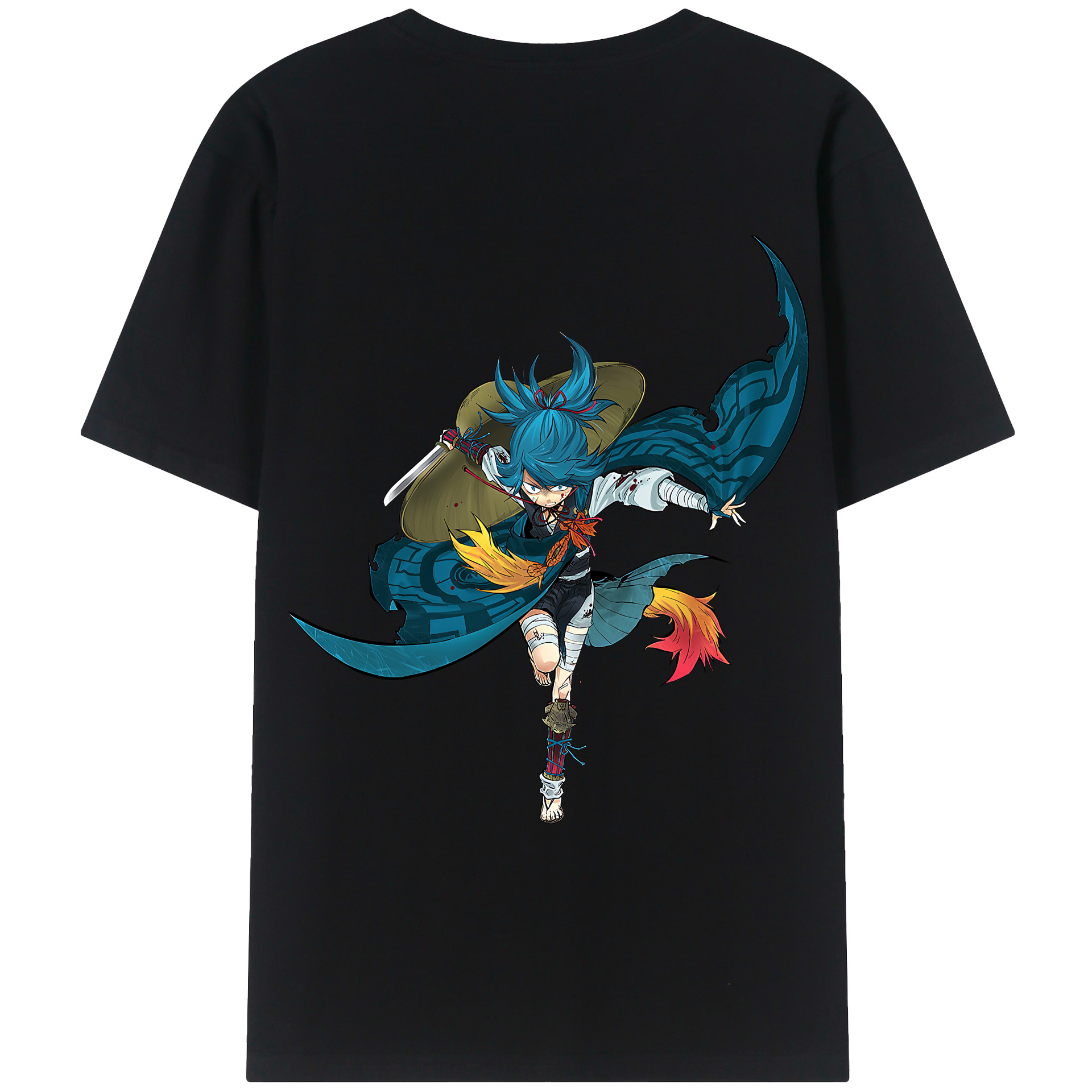 （画像用） 刀剣乱舞 Touken Ranbu 綿100％ メンズ半袖Tシャツ（バックプリント） 通気性