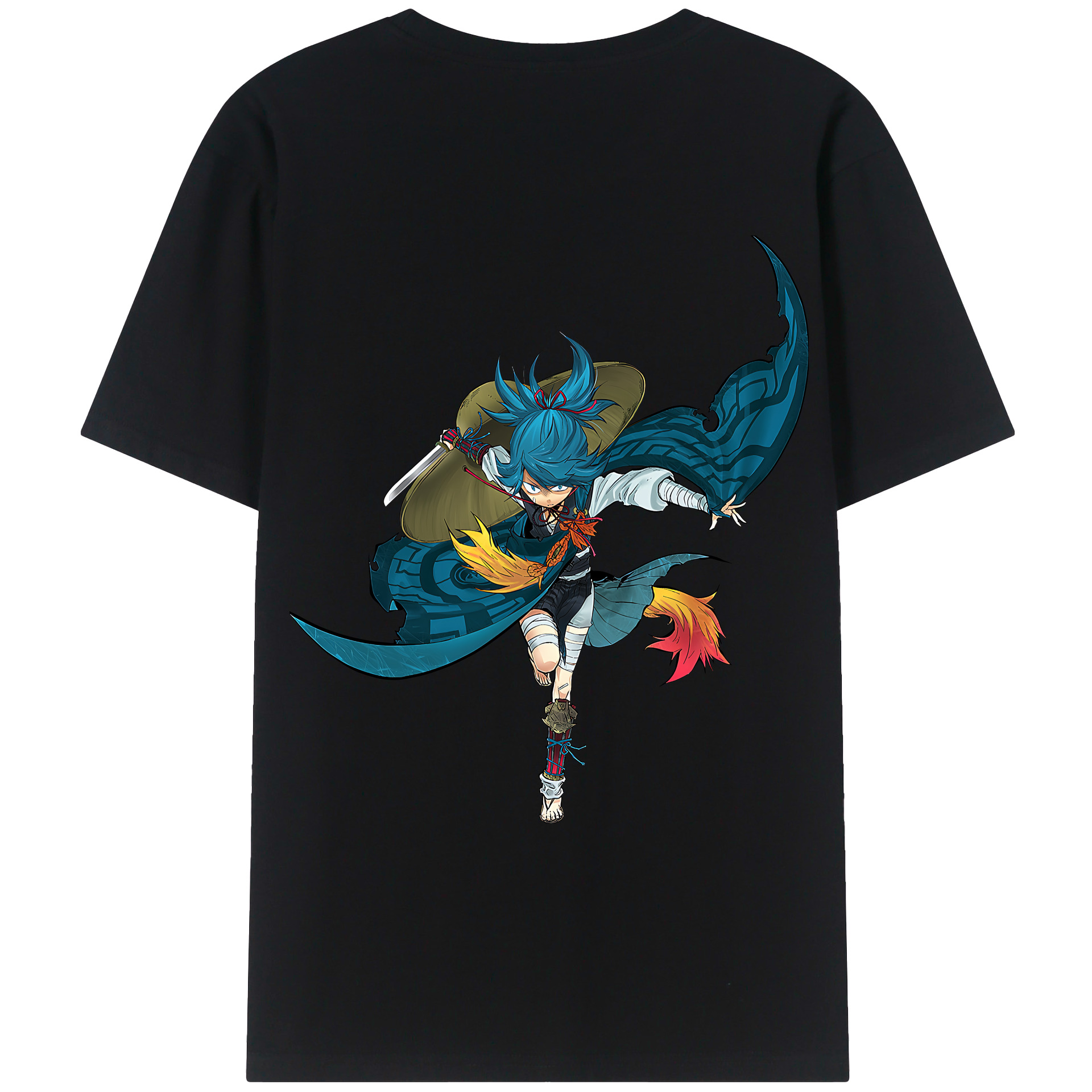 （画像用） 刀剣乱舞 Touken Ranbu 綿100％ メンズ半袖Tシャツ（バックプリント） 通気性
