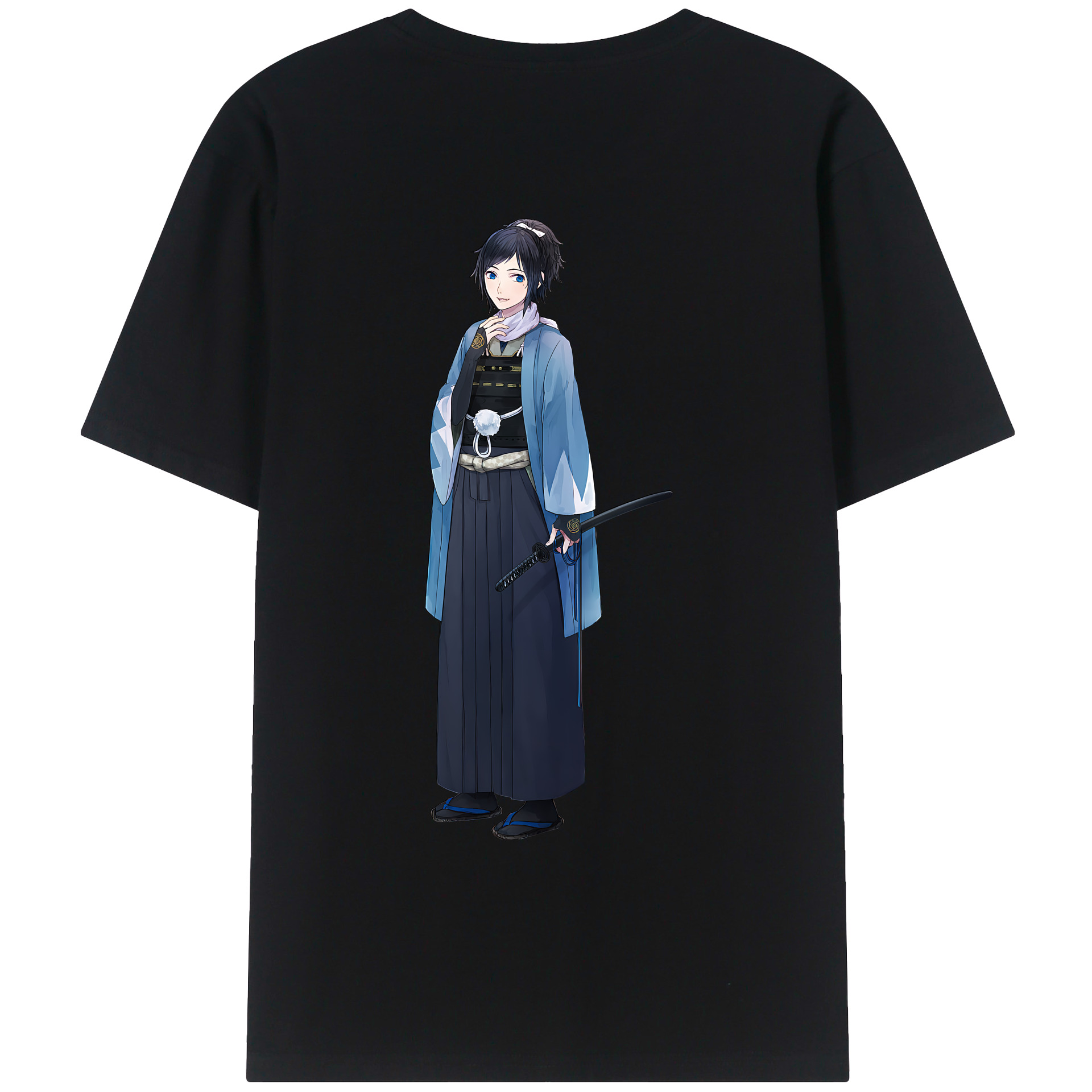 （画像用） 刀剣乱舞 Touken Ranbu 綿100％ メンズ半袖Tシャツ（バックプリント） 通気性