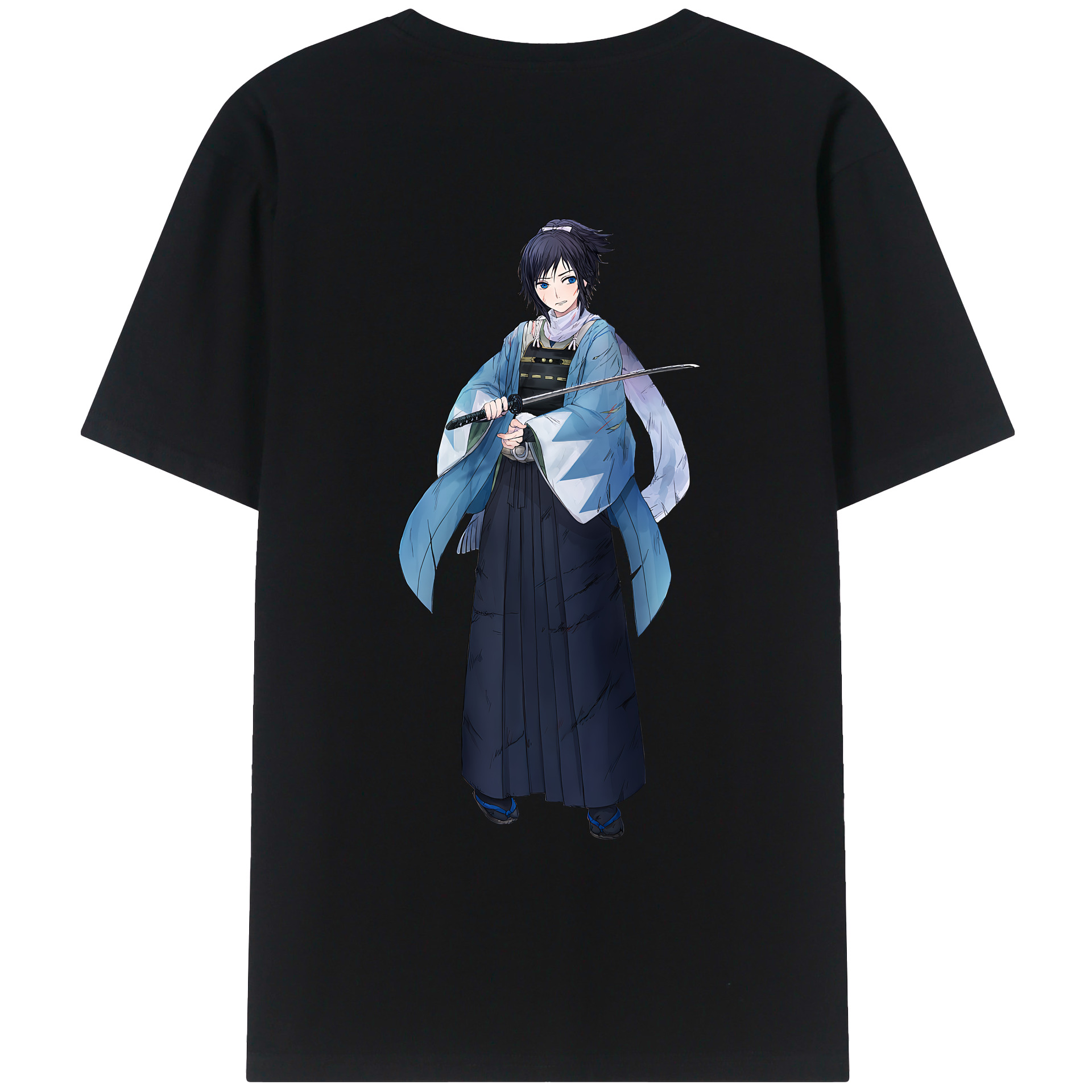 （画像用） 刀剣乱舞 Touken Ranbu 綿100％ メンズ半袖Tシャツ（バックプリント） 通気性