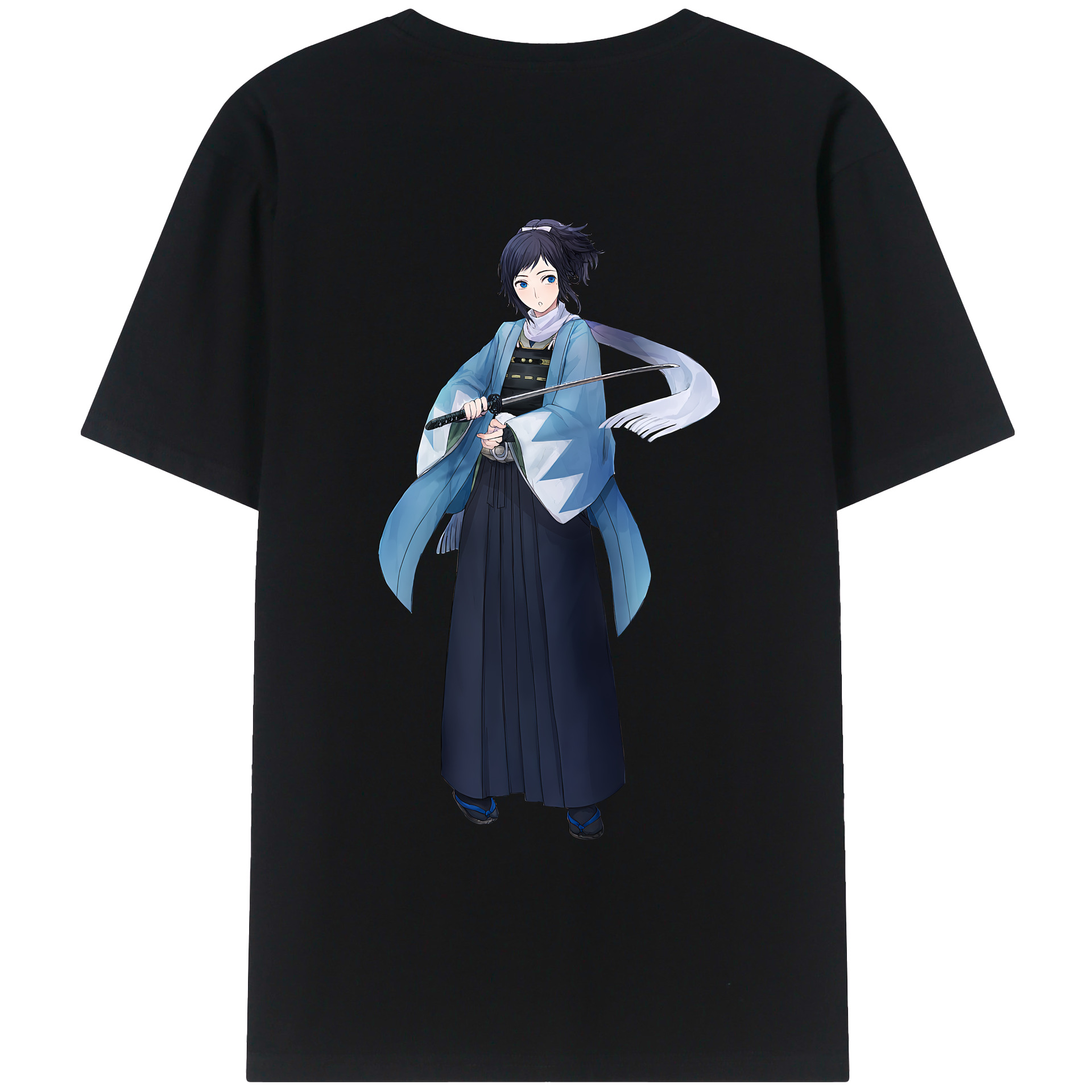 （画像用） 刀剣乱舞 Touken Ranbu 綿100％ メンズ半袖Tシャツ（バックプリント） 通気性