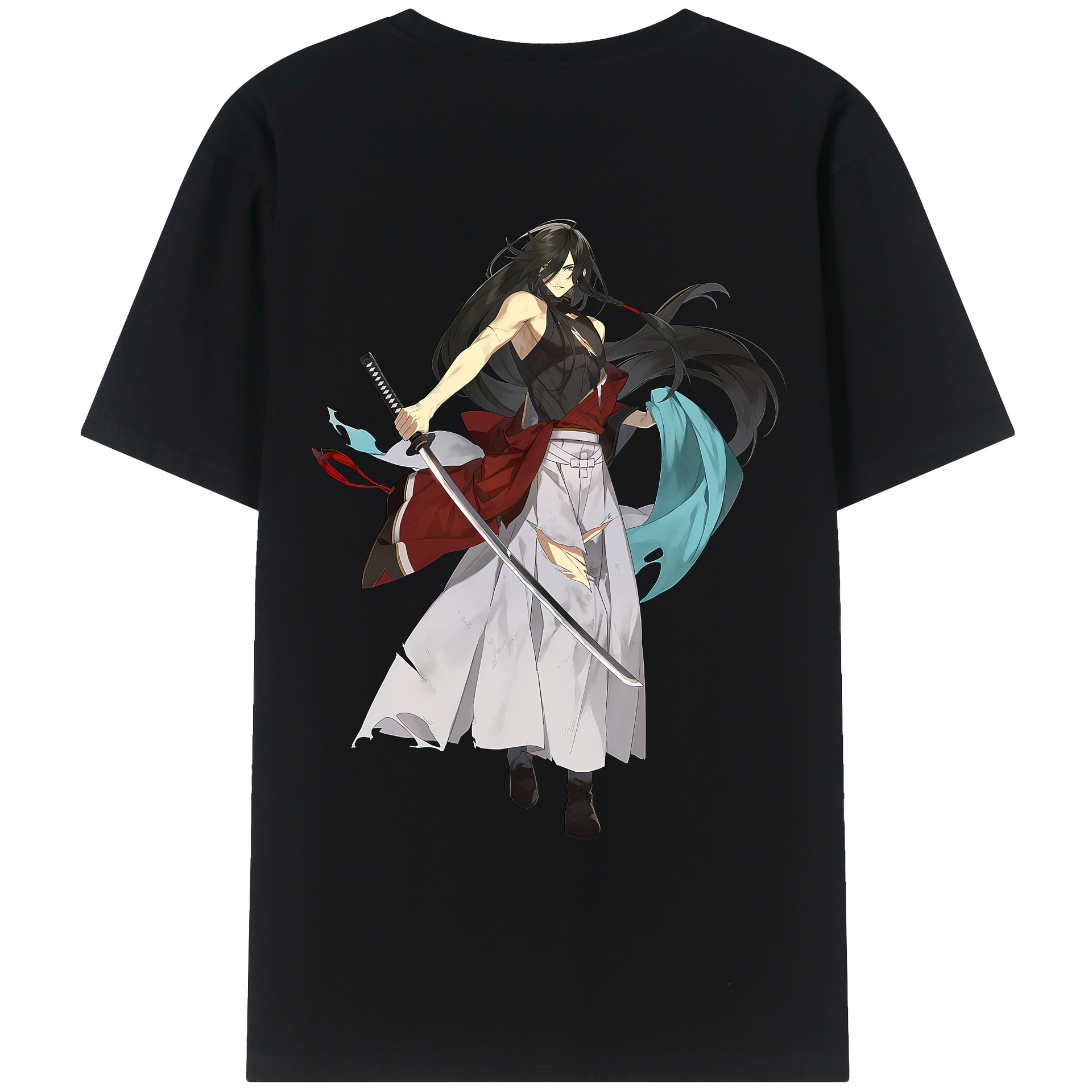 （画像用） 刀剣乱舞 Touken Ranbu 綿100％ メンズ半袖Tシャツ（バックプリント） 通気性
