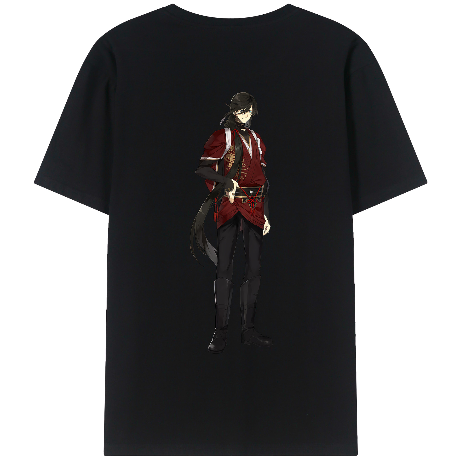 （画像用） 刀剣乱舞 Touken Ranbu 綿100％ メンズ半袖Tシャツ（バックプリント） 通気性