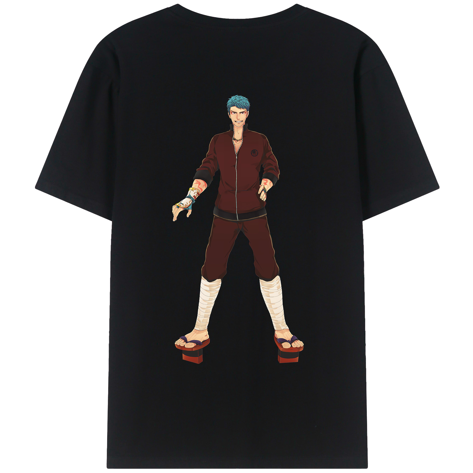 （画像用） 刀剣乱舞 Touken Ranbu 綿100％ メンズ半袖Tシャツ（バックプリント） 通気性
