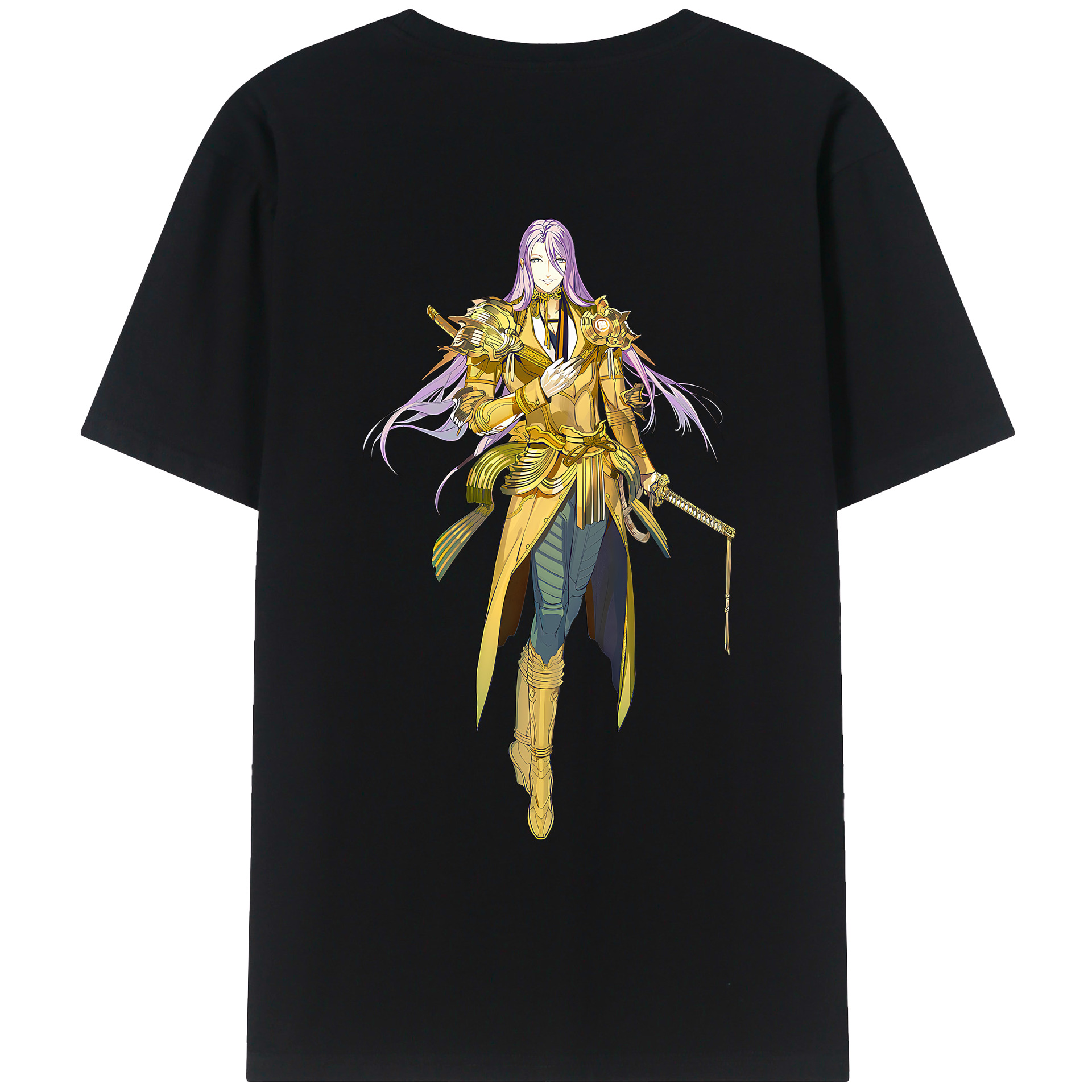 （画像用） 刀剣乱舞 Touken Ranbu 綿100％ メンズ半袖Tシャツ（バックプリント） 通気性