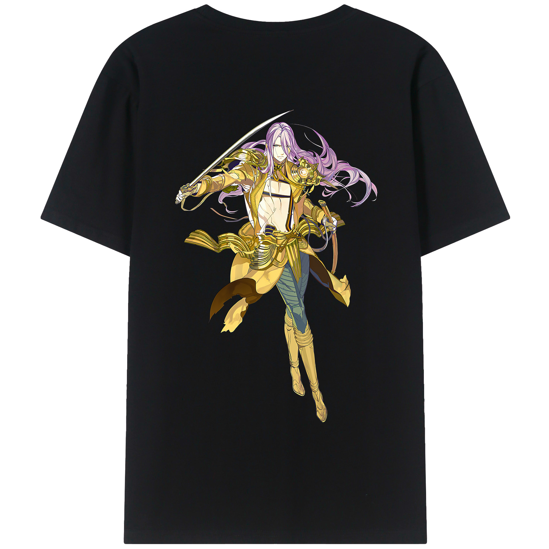 （画像用） 刀剣乱舞 Touken Ranbu 綿100％ メンズ半袖Tシャツ（バックプリント） 通気性