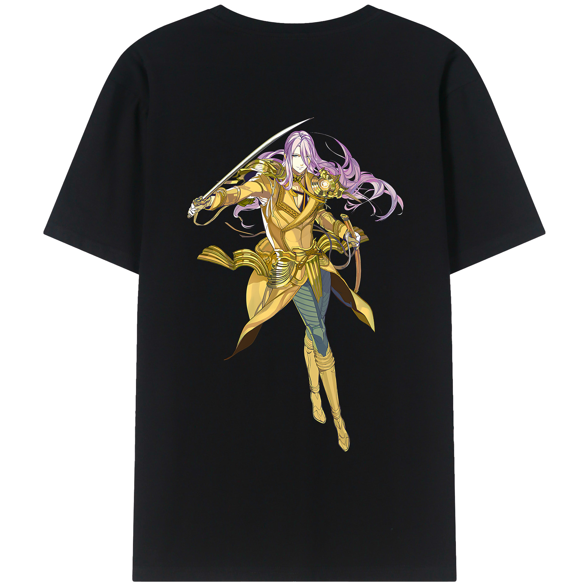 （画像用） 刀剣乱舞 Touken Ranbu 綿100％ メンズ半袖Tシャツ（バックプリント） 通気性