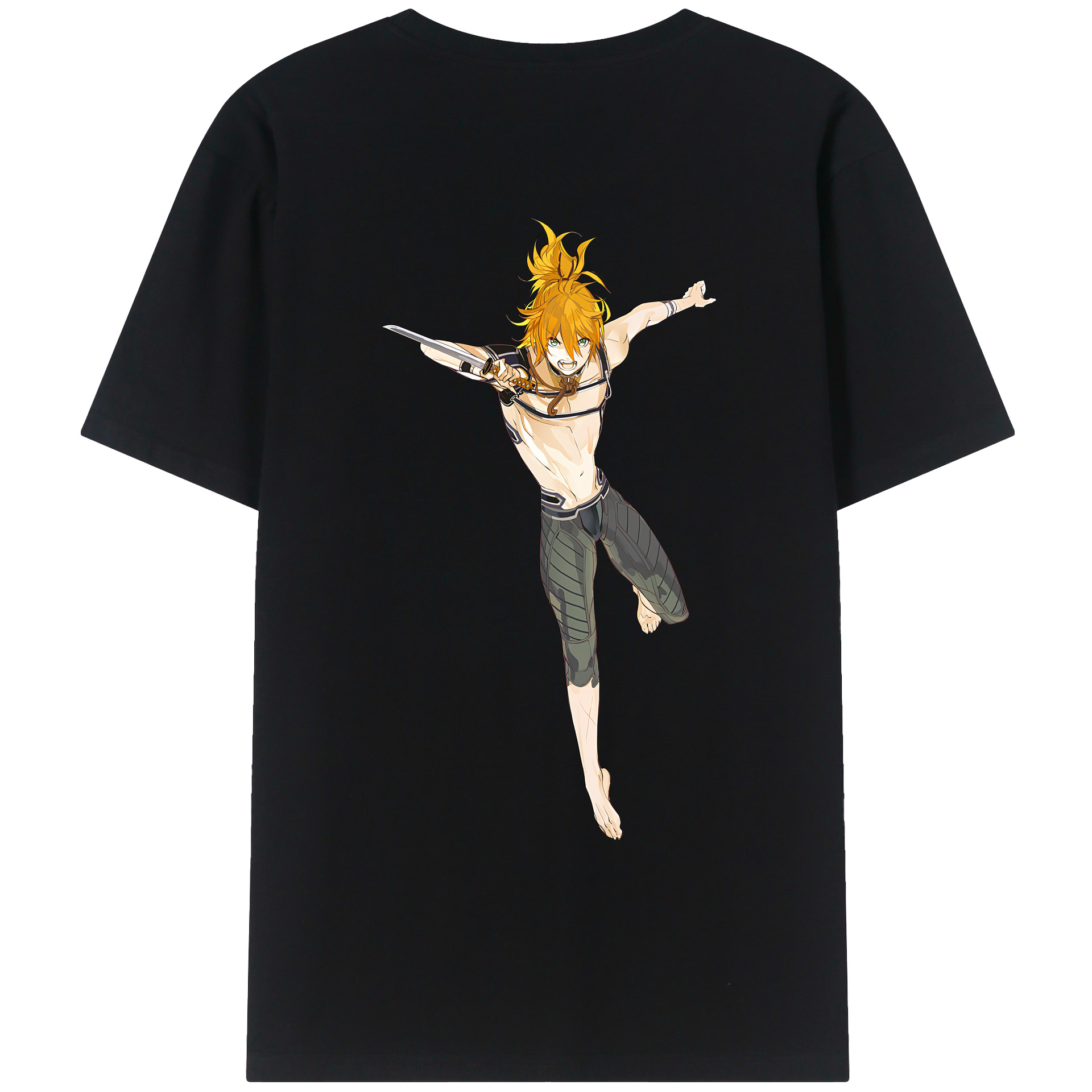 （画像用） 刀剣乱舞 Touken Ranbu 綿100％ メンズ半袖Tシャツ（バックプリント） 通気性