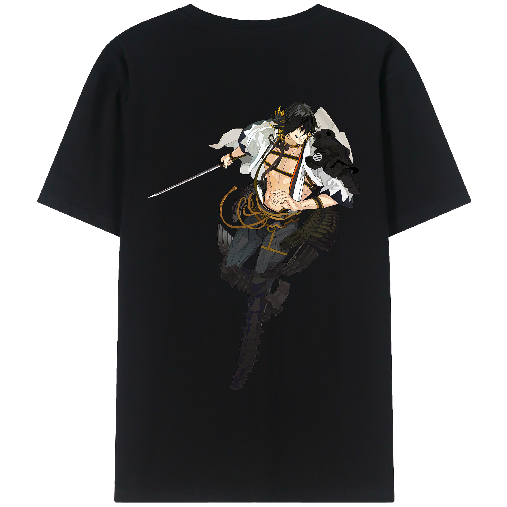 （画像用） 刀剣乱舞 Touken Ranbu 綿100％ メンズ半袖Tシャツ（バックプリント） 通気性