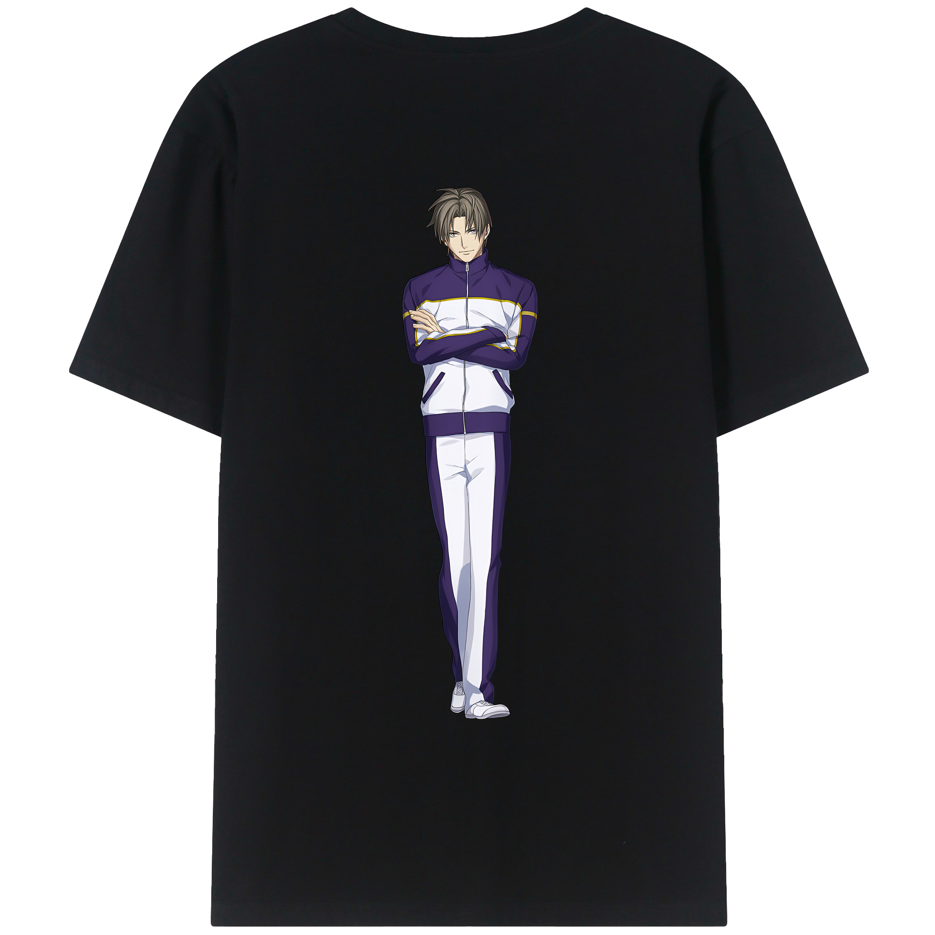 （画像用） 刀剣乱舞 Touken Ranbu 綿100％ メンズ半袖Tシャツ（バックプリント） 通気性
