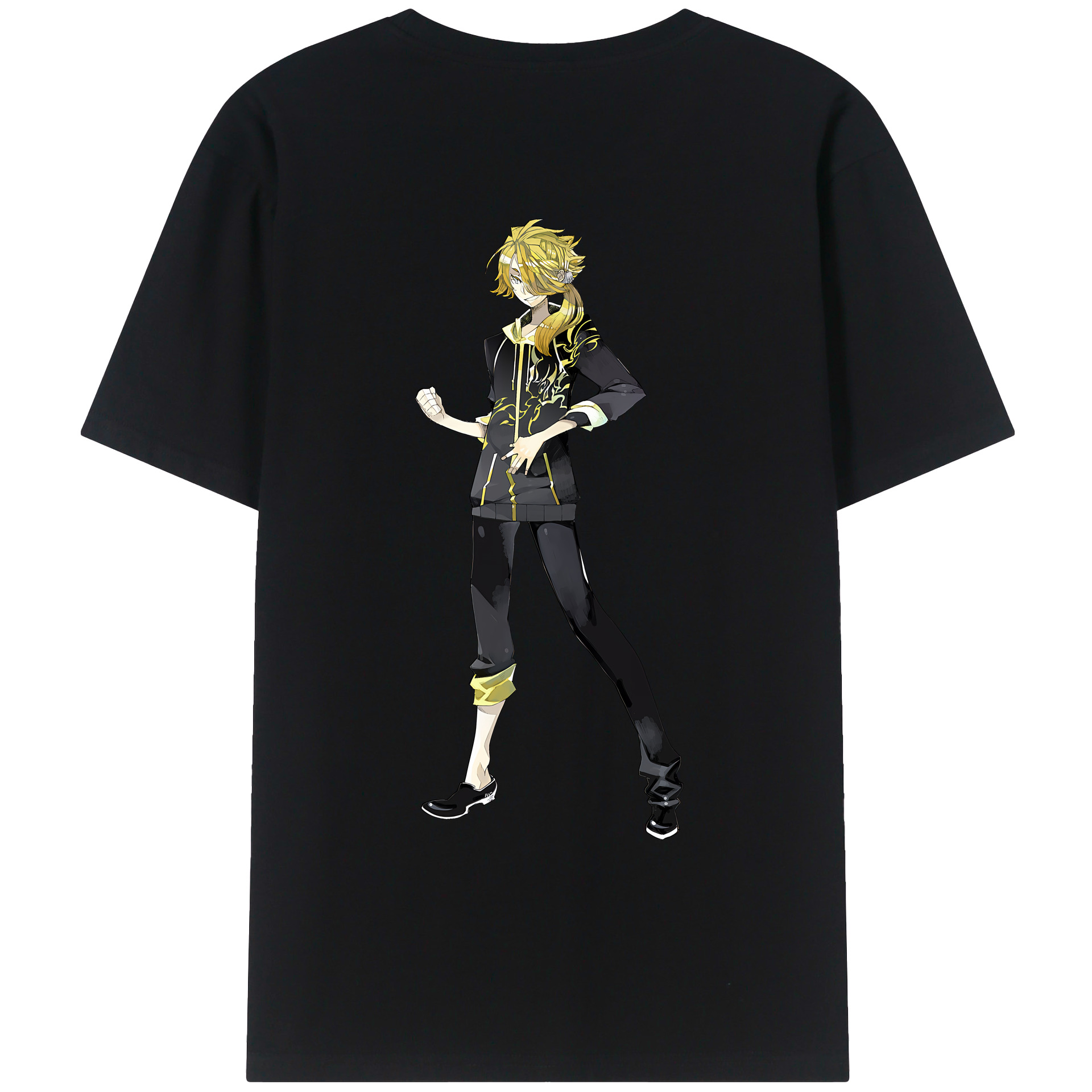 （画像用） 刀剣乱舞 Touken Ranbu 綿100％ メンズ半袖Tシャツ（バックプリント） 通気性