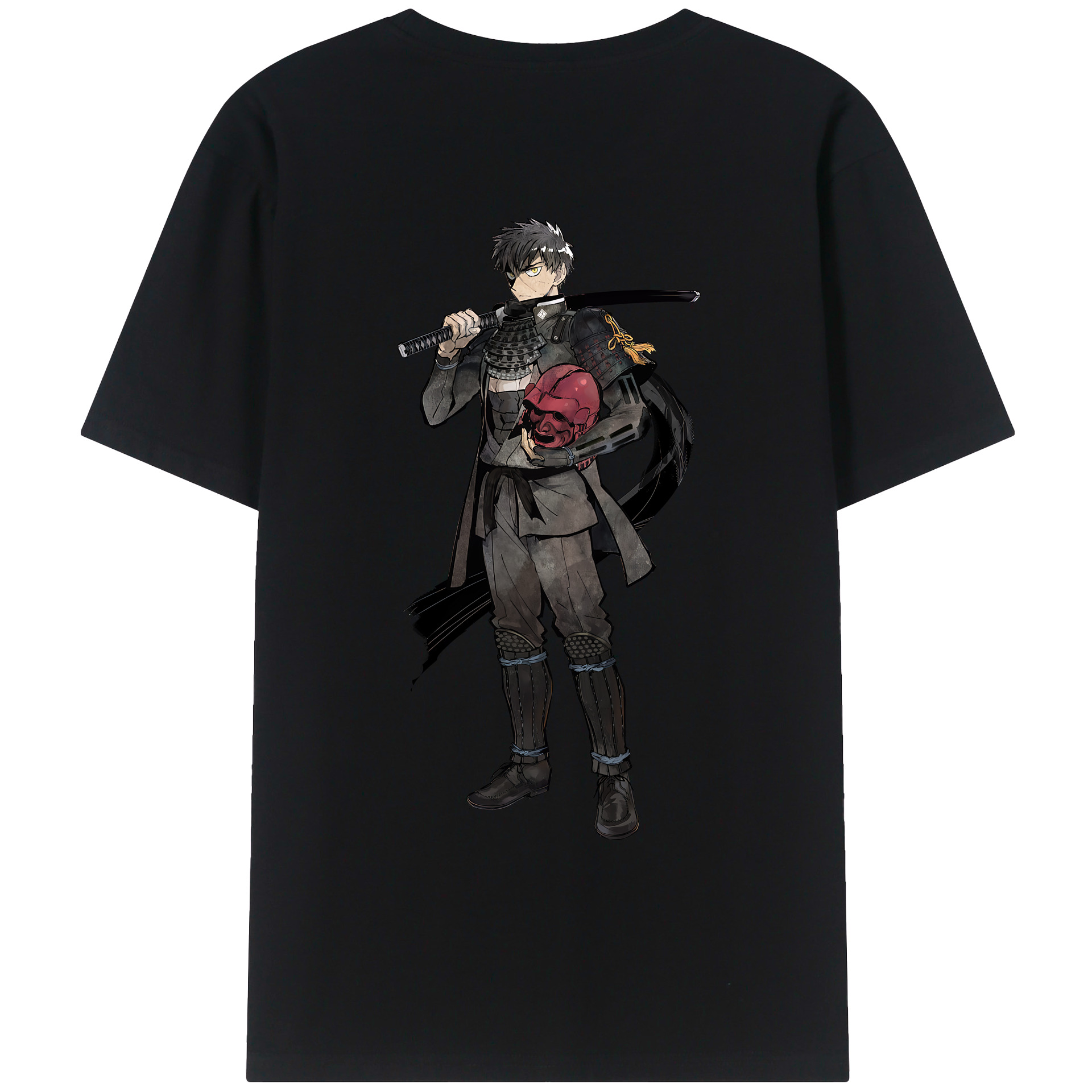 （画像用） 刀剣乱舞 Touken Ranbu 綿100％ メンズ半袖Tシャツ（バックプリント） 通気性