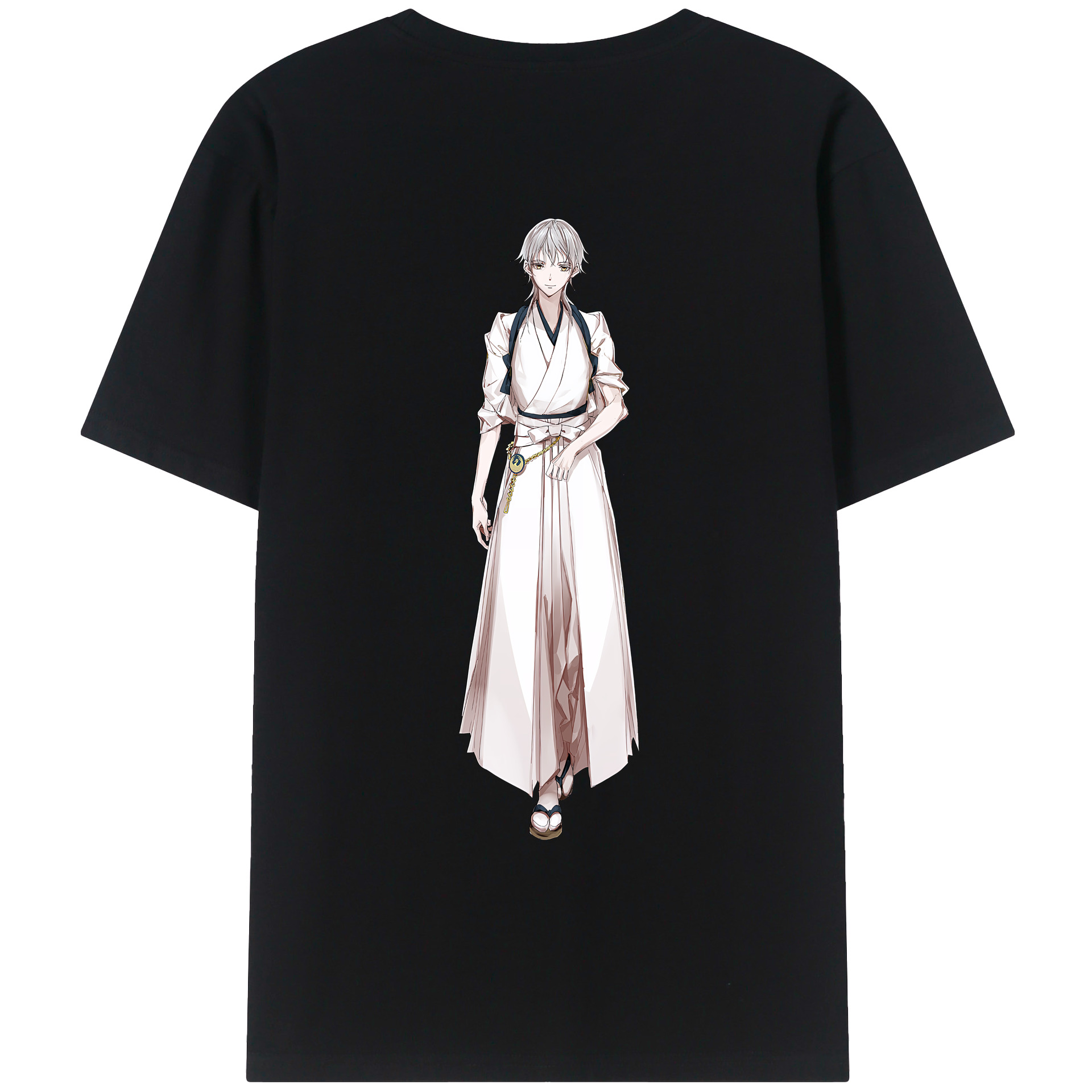 （画像用） 刀剣乱舞 Touken Ranbu 綿100％ メンズ半袖Tシャツ（バックプリント） 通気性