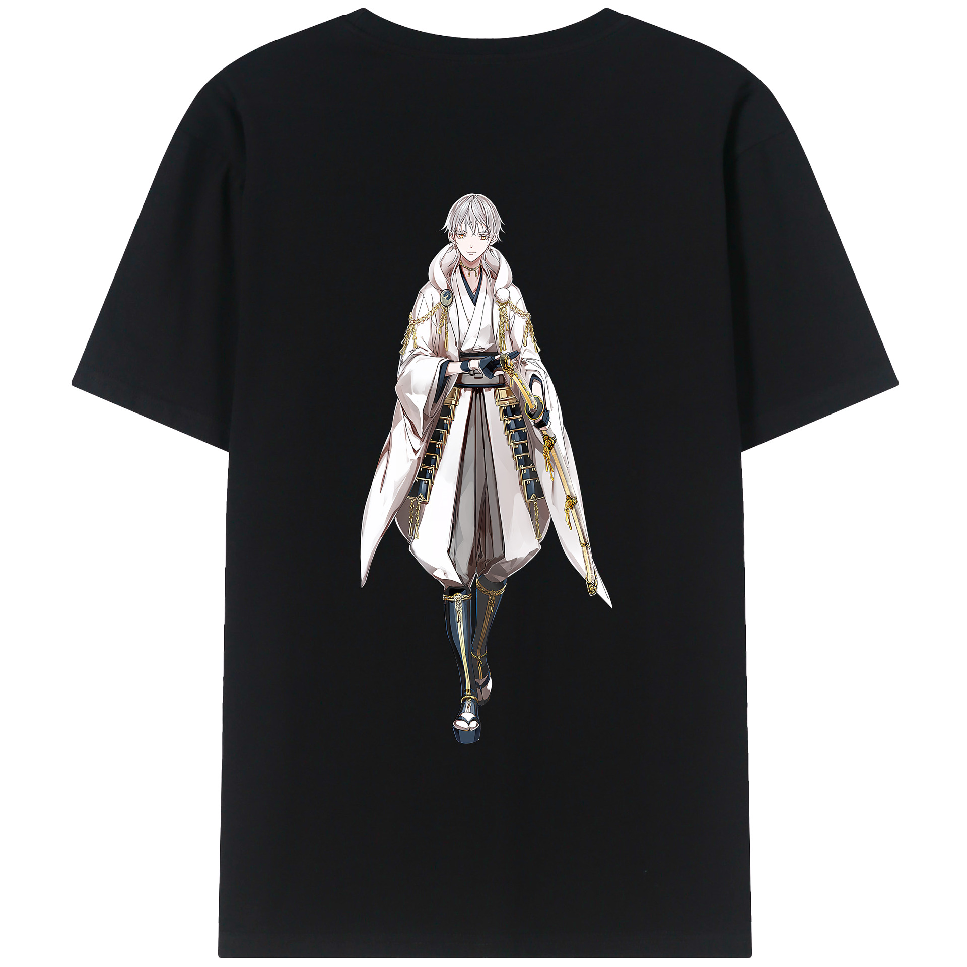 （画像用） 刀剣乱舞 Touken Ranbu 綿100％ メンズ半袖Tシャツ（バックプリント） 通気性