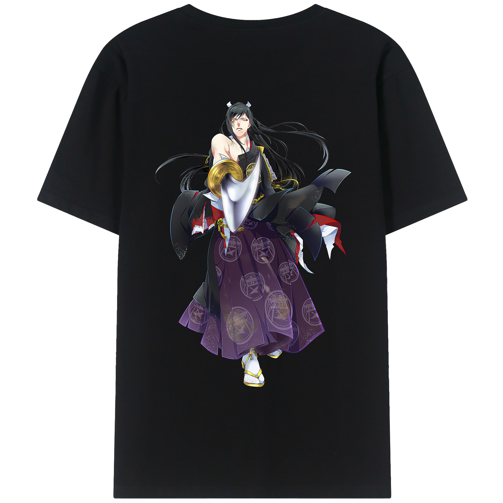（画像用） 刀剣乱舞 Touken Ranbu 綿100％ メンズ半袖Tシャツ（バックプリント） 通気性