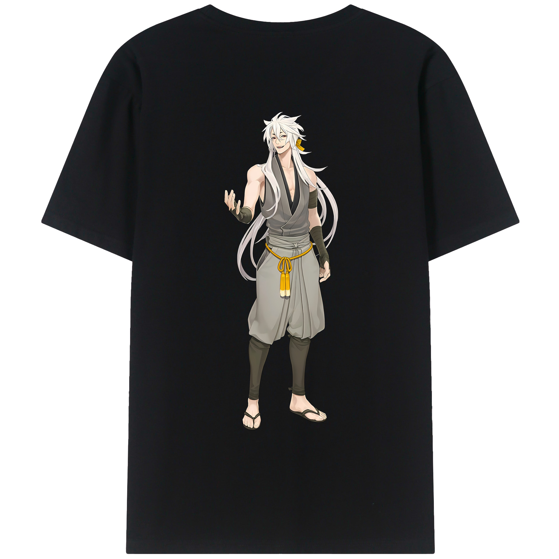 （画像用） 刀剣乱舞 Touken Ranbu 綿100％ メンズ半袖Tシャツ（バックプリント） 通気性