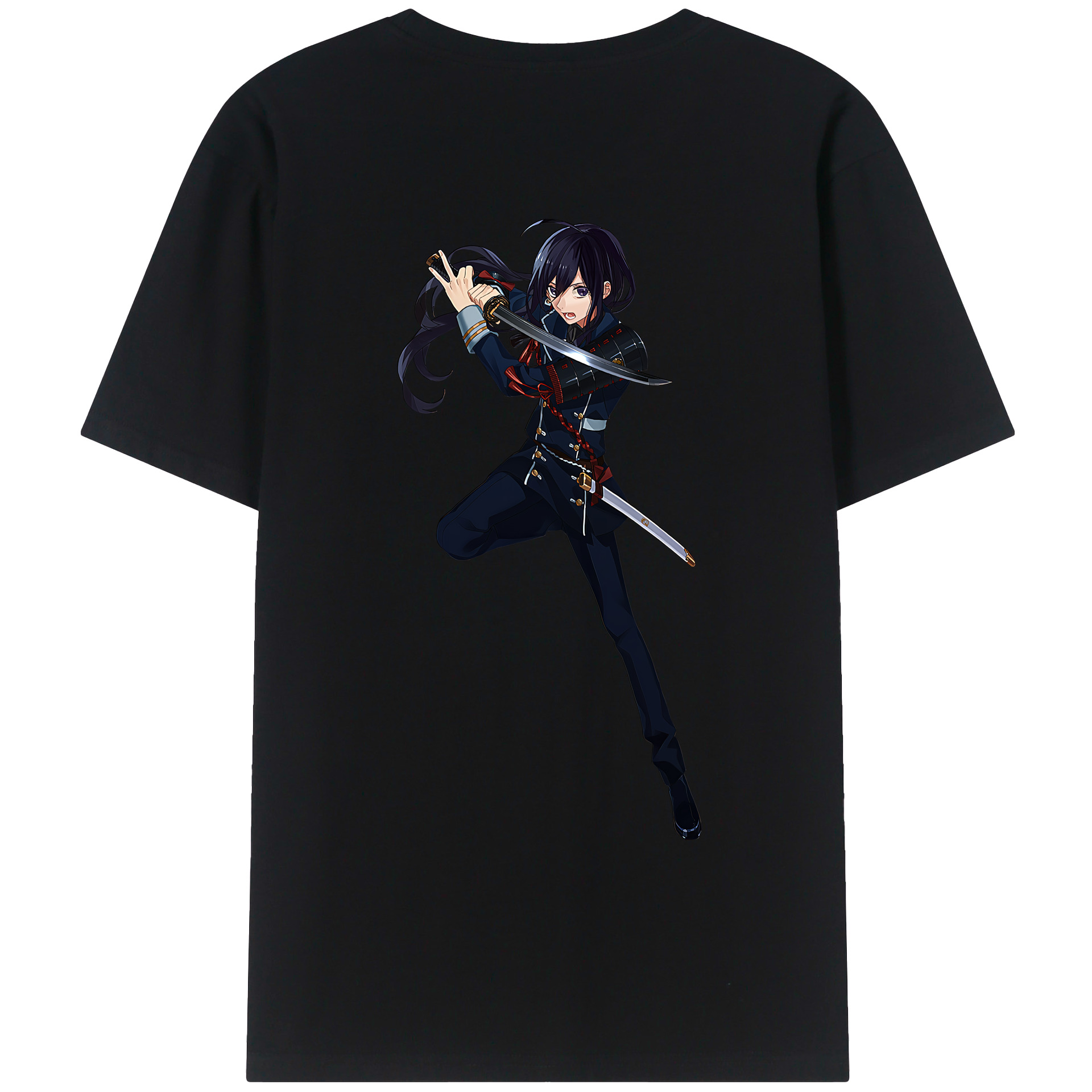 （画像用） 刀剣乱舞 Touken Ranbu 綿100％ メンズ半袖Tシャツ（バックプリント） 通気性