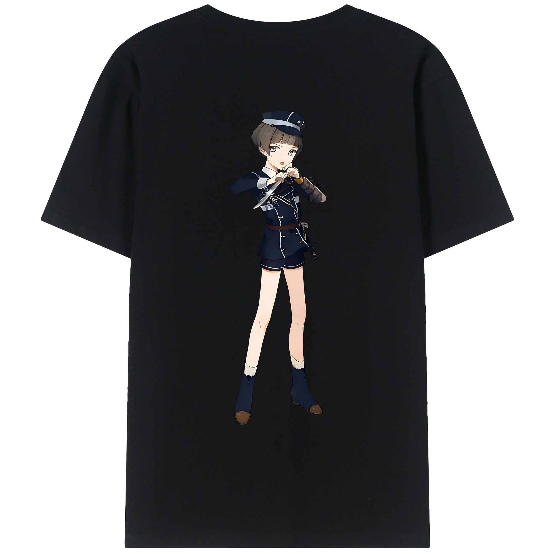 （画像用） 刀剣乱舞 Touken Ranbu 綿100％ メンズ半袖Tシャツ（バックプリント） 通気性