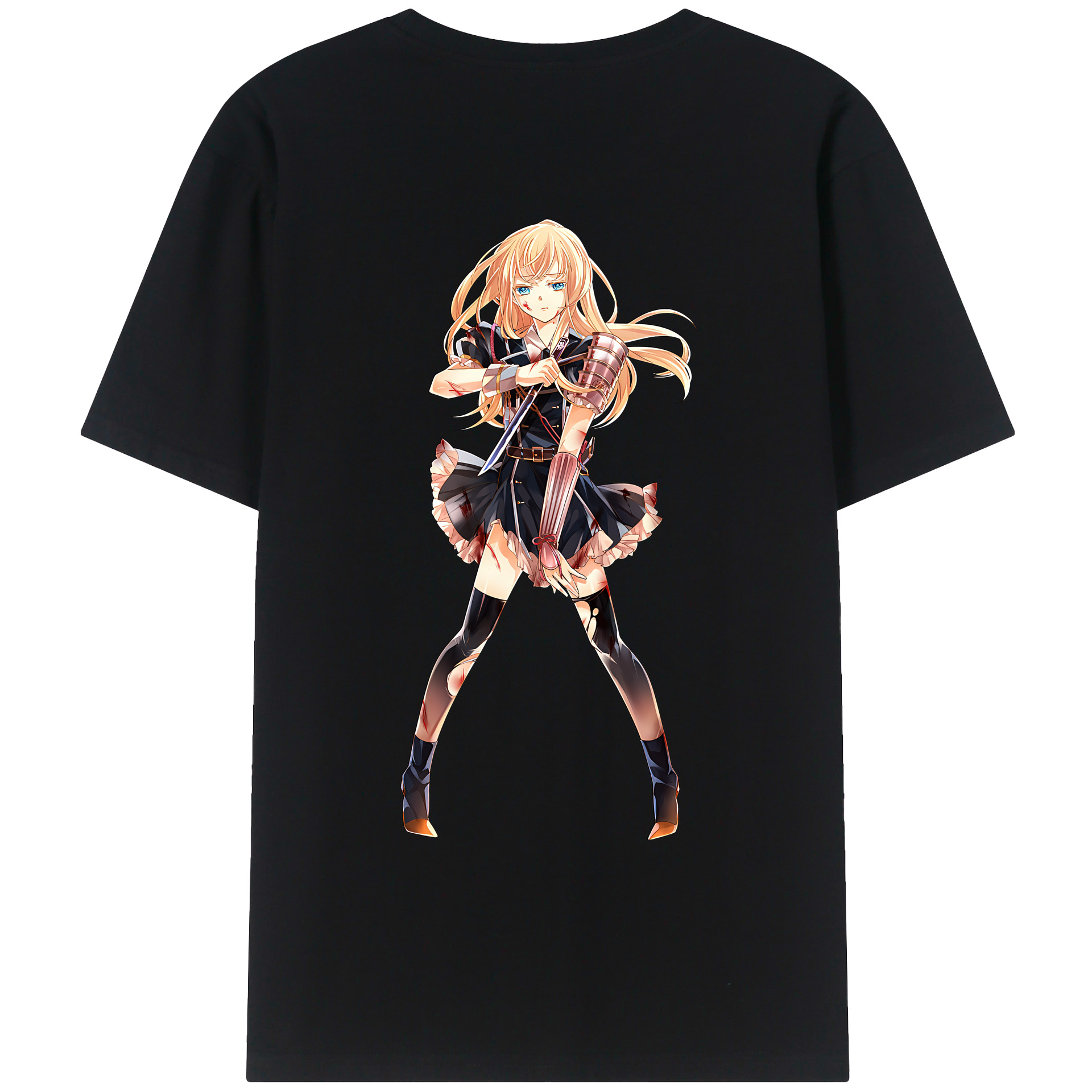（画像用） 刀剣乱舞 Touken Ranbu 綿100％ メンズ半袖Tシャツ（バックプリント） 通気性