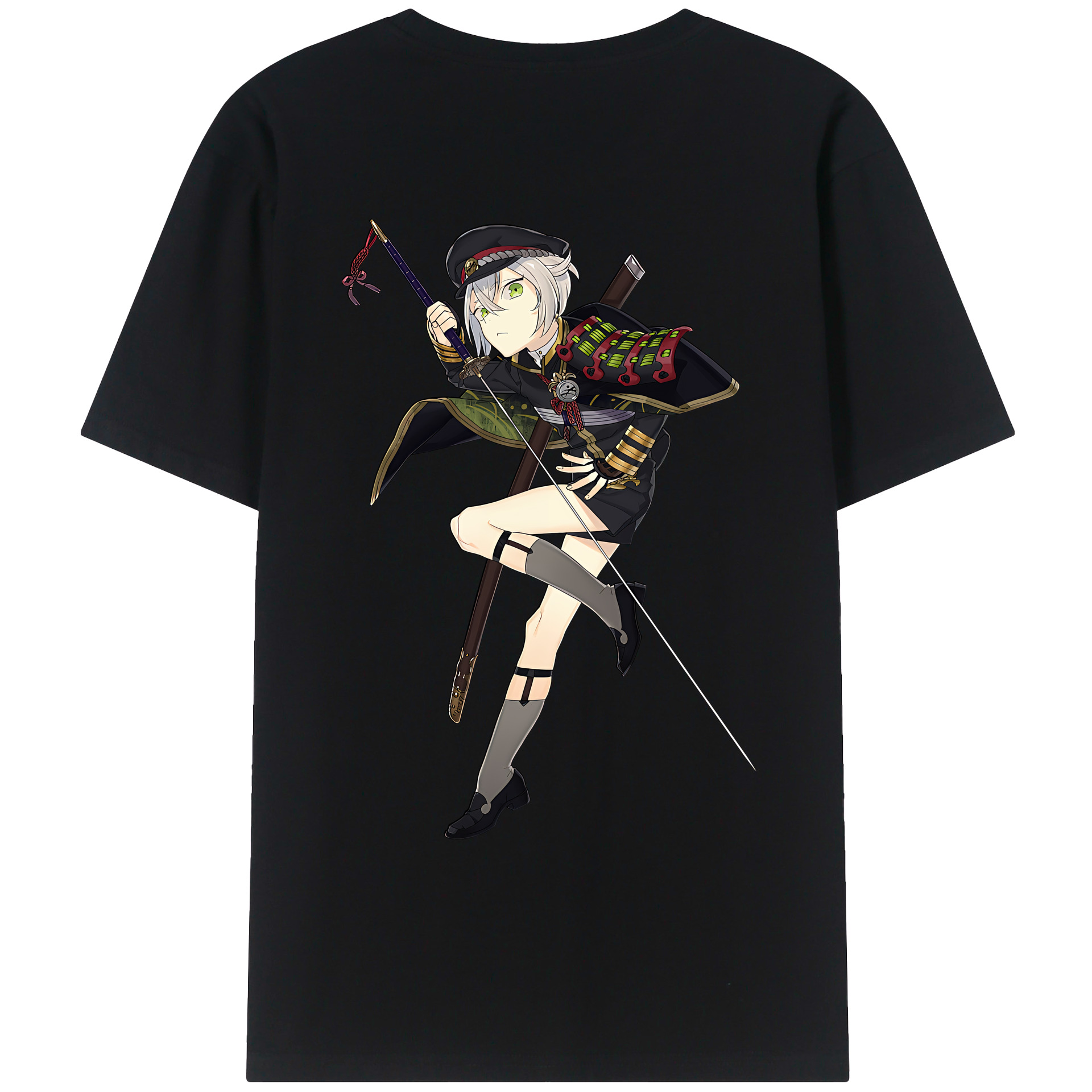 （画像用） 刀剣乱舞 Touken Ranbu 綿100％ メンズ半袖Tシャツ（バックプリント） 通気性