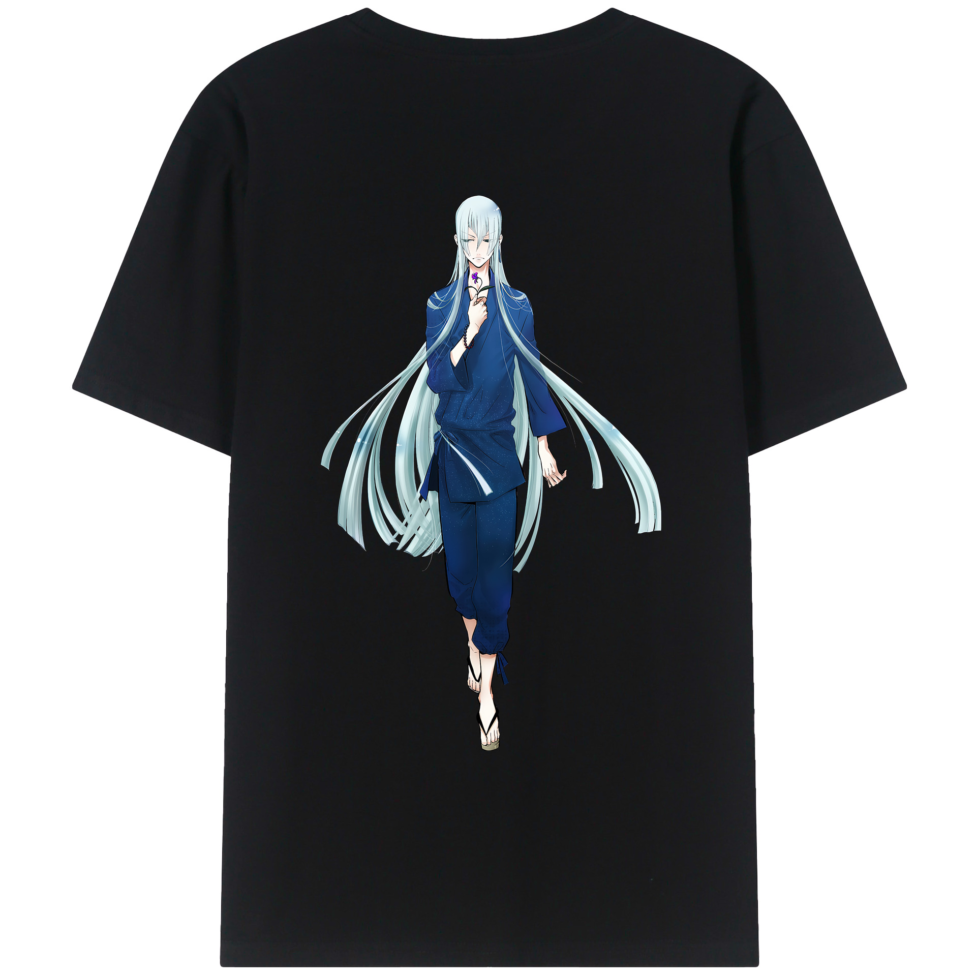 （画像用） 刀剣乱舞 Touken Ranbu 綿100％ メンズ半袖Tシャツ（バックプリント） 通気性