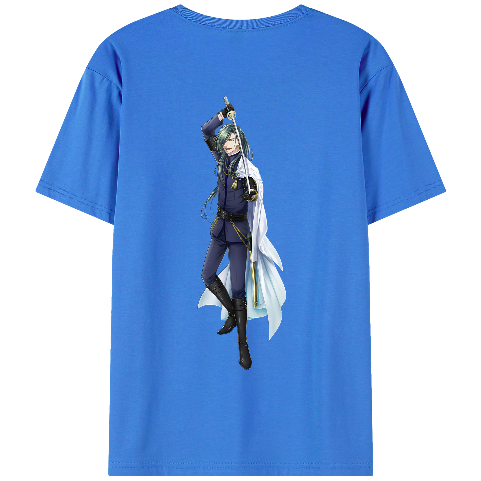 （画像用） 刀剣乱舞 Touken Ranbu 綿100％ メンズ半袖Tシャツ（バックプリント） 通気性