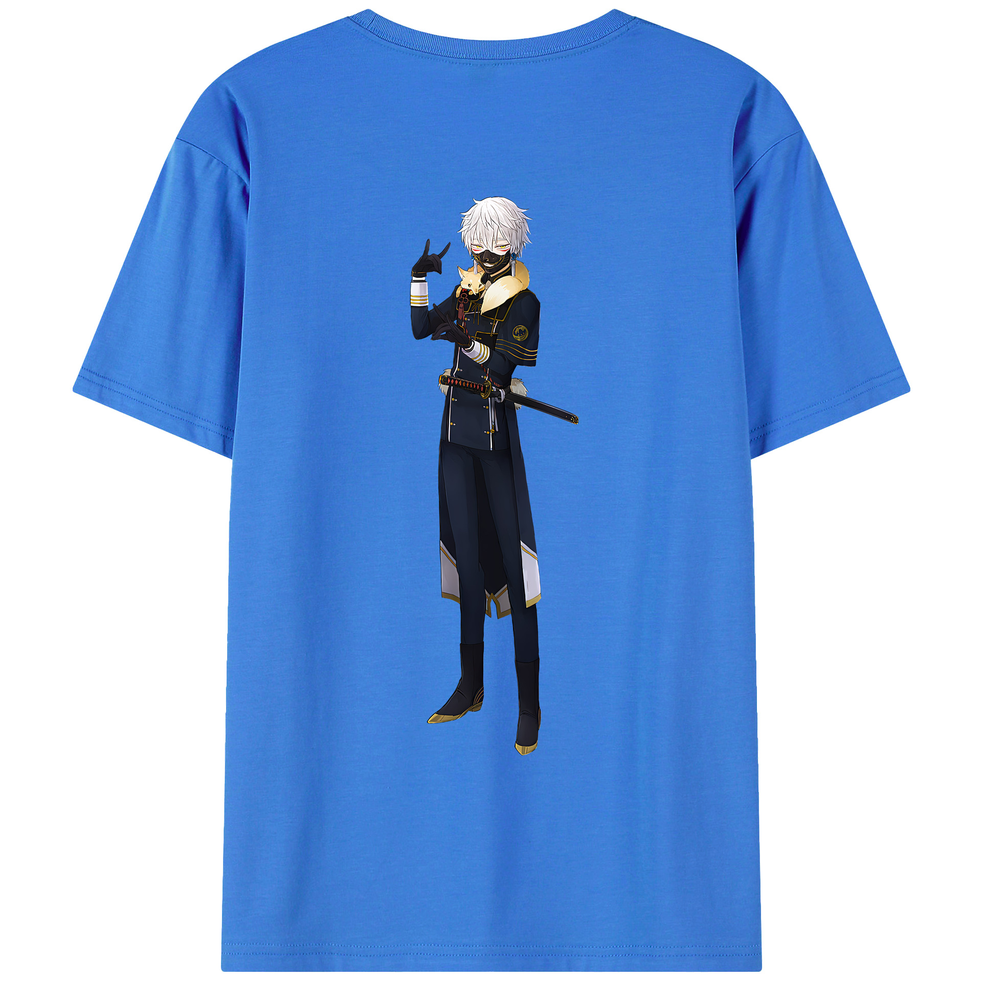 （画像用） 刀剣乱舞 Touken Ranbu 綿100％ メンズ半袖Tシャツ（バックプリント） 通気性